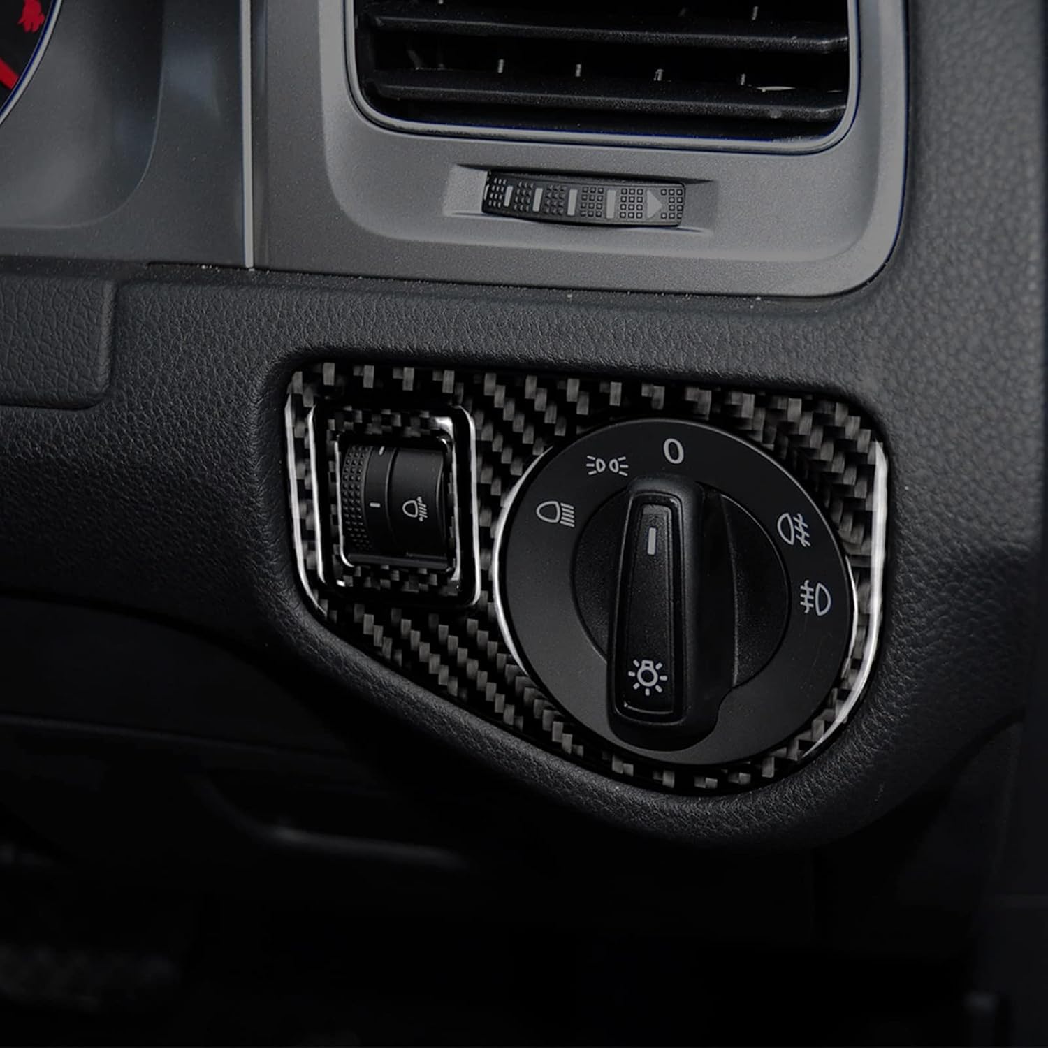 FINMOKAL Carbon Fiber Interior Headlight Switch Cover Trim For VW Golf 7 GTI MK7 2013-17
