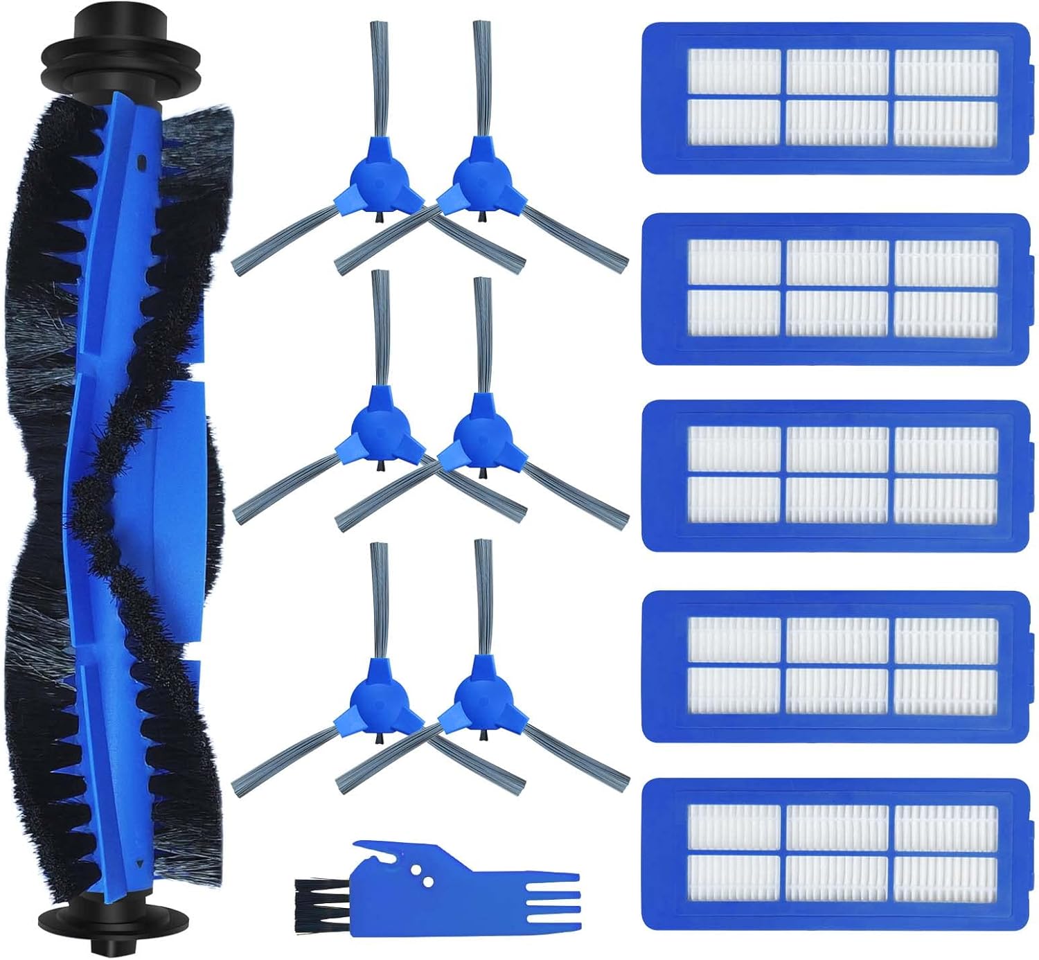 Spare Accessories Compatible for eufy 11S Max, G30, 30C Max, 15C Max, G32 Pro, Robotic Vacuum Replacements: 1 Roller Brush 6 Side Brushes 5 Unibody Filter 𝙉𝙊𝙏 𝙛𝙤𝙧 𝟏𝟏𝐒 / 𝗚𝟯𝟬 𝗛𝘆𝗯𝗿𝗶𝗱
