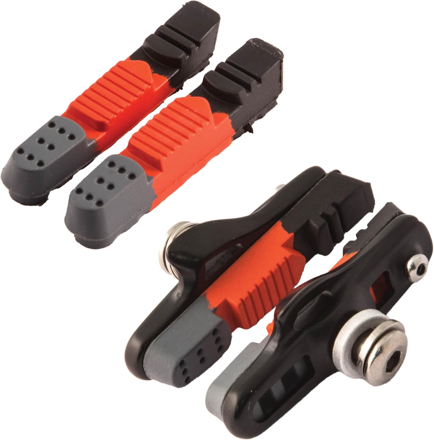 Clarks Cycle Systems Road Elite Triple Compound Interchangeable Cartridge Brake Pads, Plus Extra Replacement All-Weather Cartridge Pad Inset & Retaining Pins