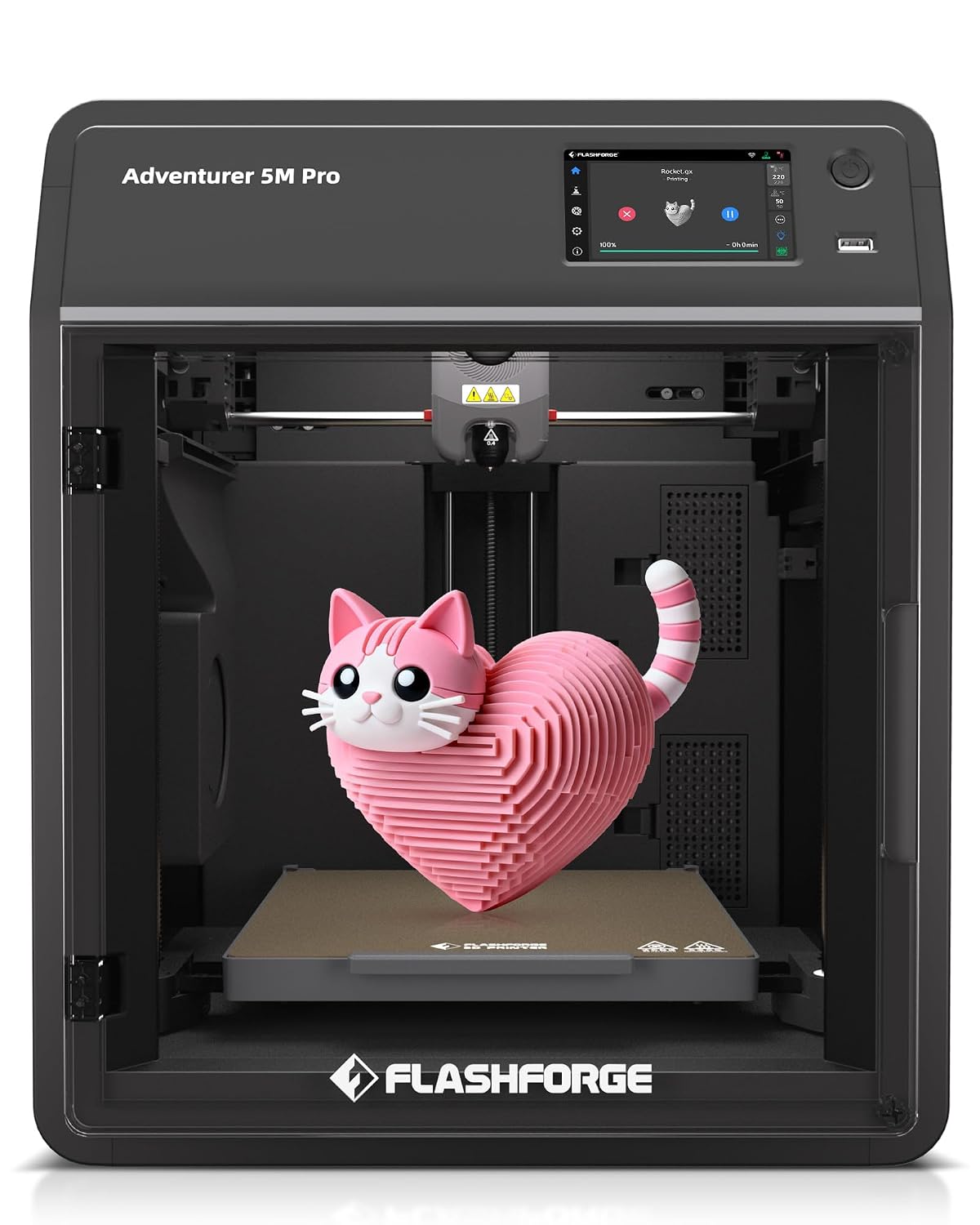 FLASHFORGE Adventurer 5M Pro 3D Printer,Full Enclosed ≤50dB, 220x220x220mm | 600mm/s High Precision Printing, CoreXY & Auto Bed Leveling, Dual Air Filtration, Remote Monitoring, Quick Detachable Nozzle