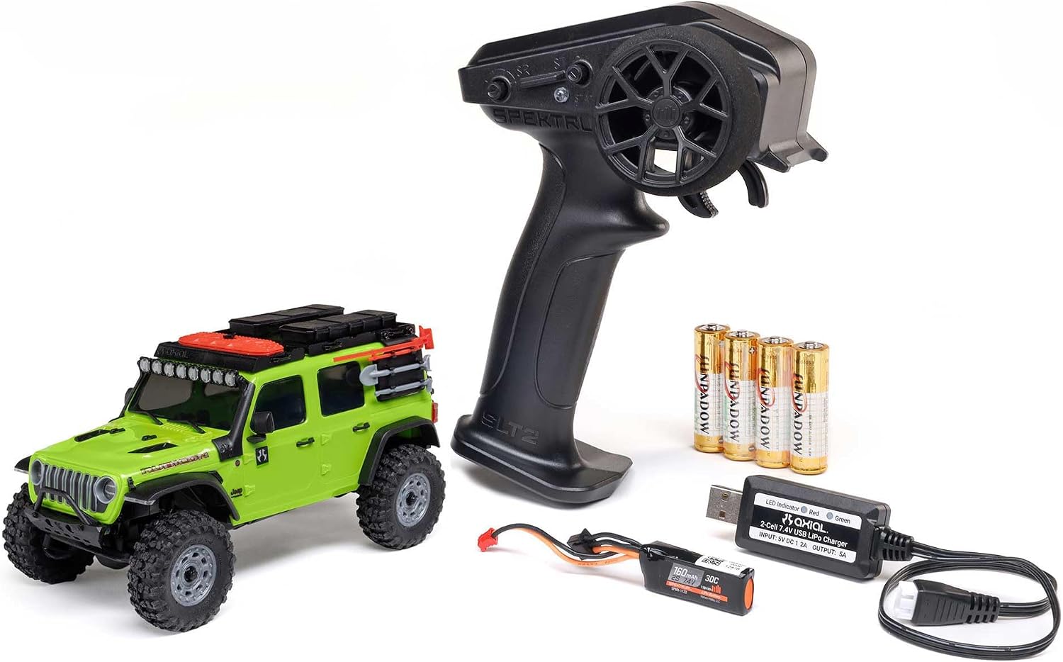 Axial SCX30 Jeep Wrangler JLU 4x4 RTR RC 1:30 Rock Crawler - Green