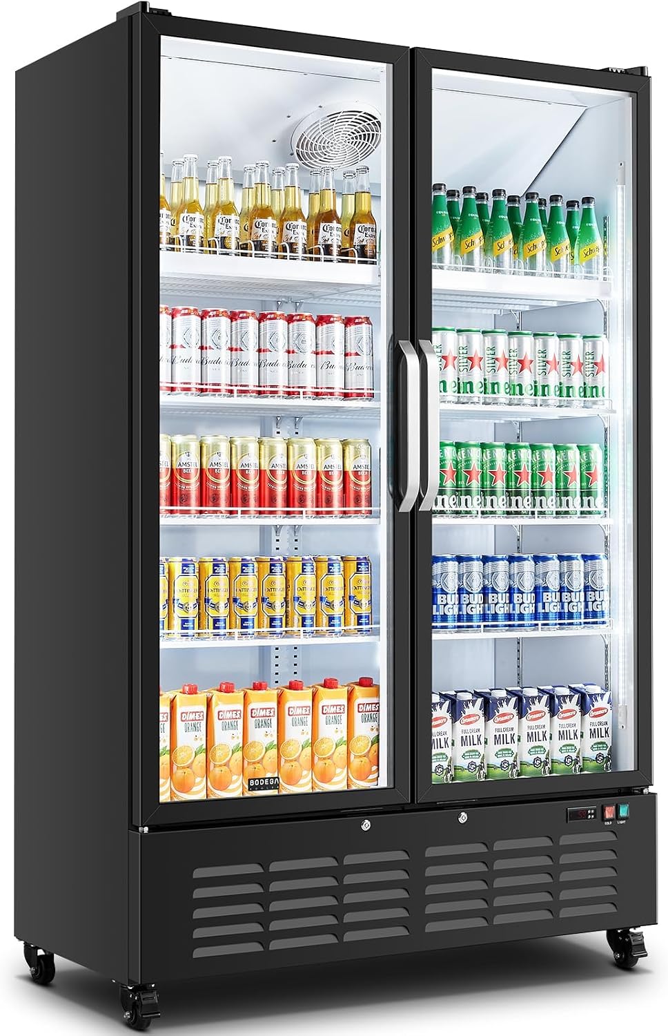 BODEGACOOLER Commercial Refrigerator, 36.8 Cu.Ft Glass Door Beverage Cooler