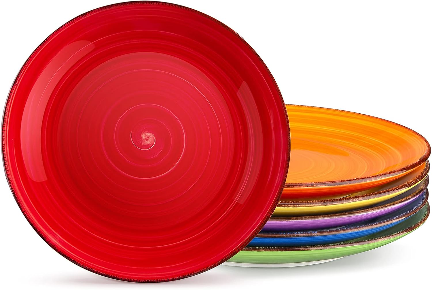vancasso Bonita Dinner Plates Set of 6, 10.5 inch Scratch Resistant Ceramic Dinnerware Set, Dishwasher and Microwave Safe, Dessert Plates, Pasta Plate, Salad Plate, for Main Course, Warm Color