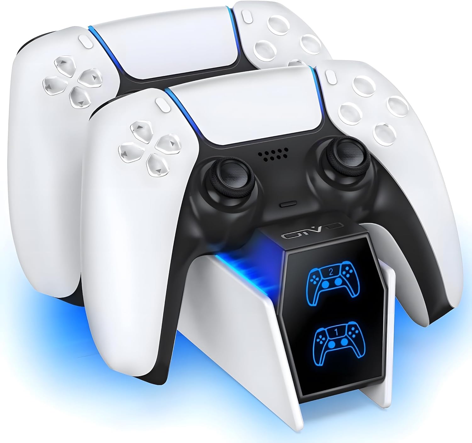 OIVO PS5 Charging Station - 2H Fast Controller Charger for PlayStation 5 DualSense, Upgrade Charging Dock With 2 Types of Cable for Dual Controllers