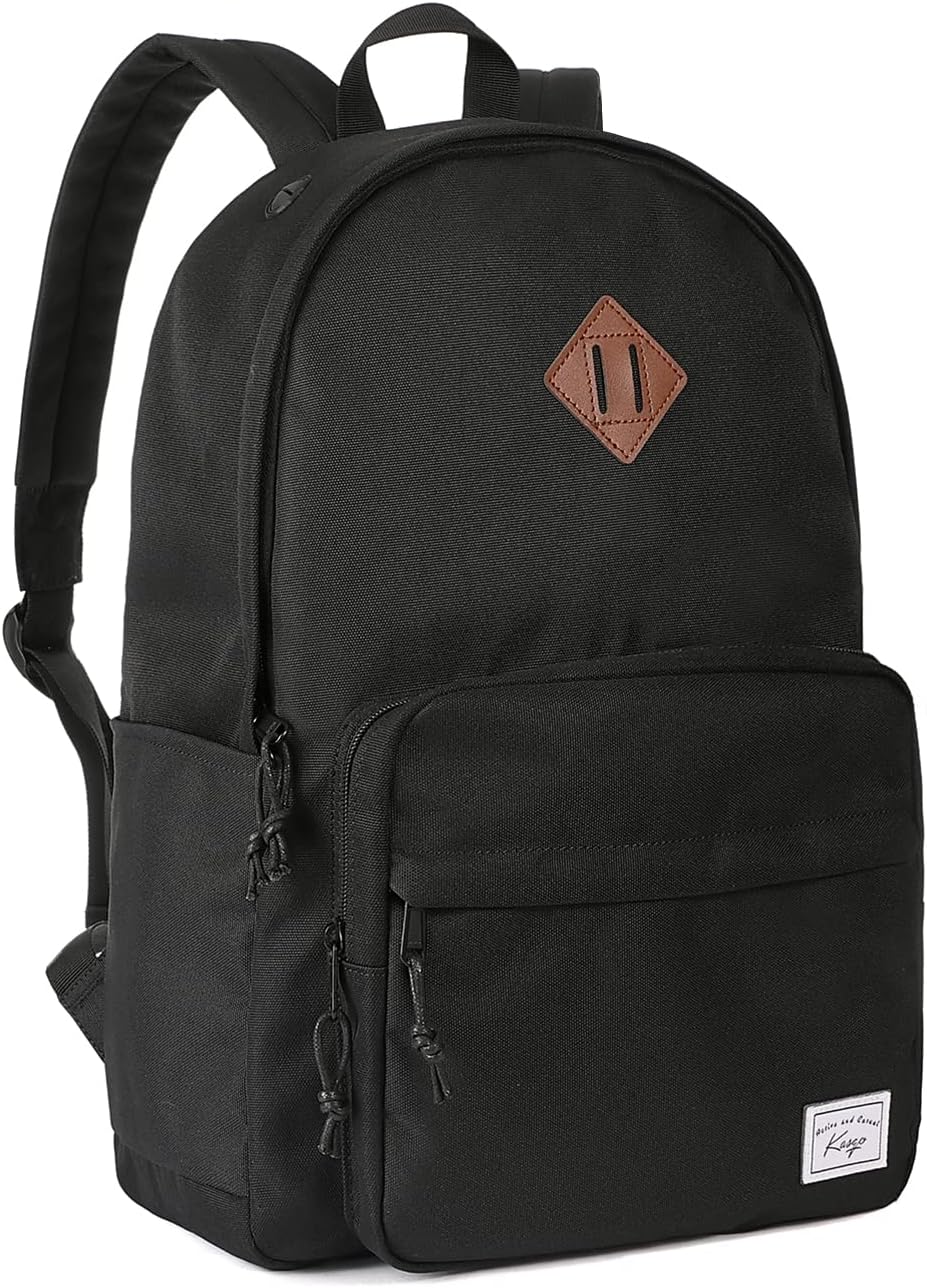 Kasgo School Backpack, 15.6 Inch Classic Lightweight Water-Resistant Rucksack Backpack for Men Women Teens Girls Boys Kids to School, College, Travel, Work