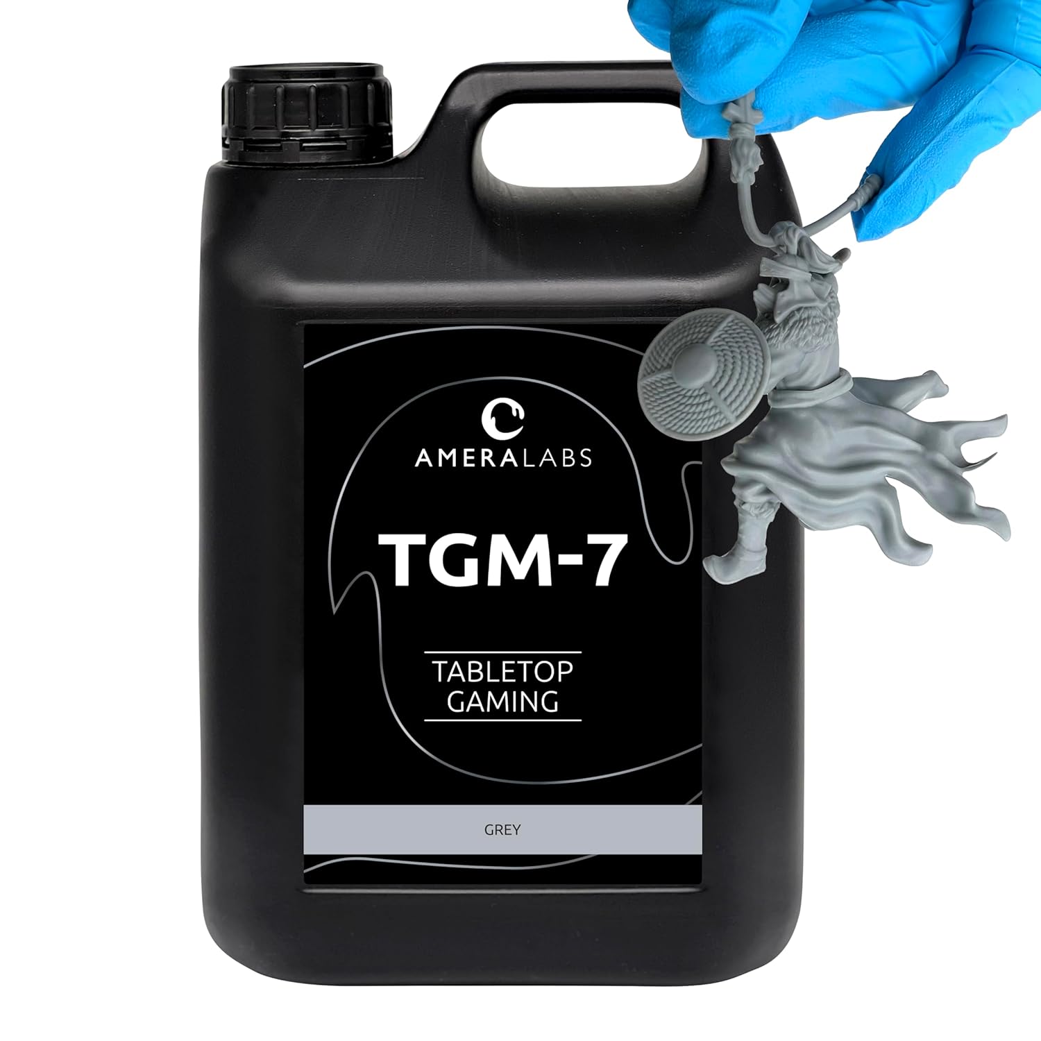 TGM-7 3D Printer Resin for Tabletop Miniatures – Tough, High Resolution, Low Odor, Fast Curing 3D Printing Liquid for 4K/8K/12K LCD/DLP/SLA UV Resin 3D Printers (Grey, 5kg)