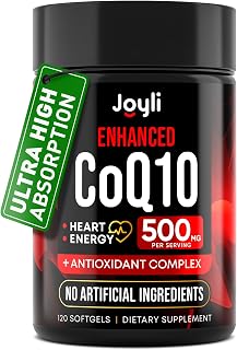 High Absorption CoQ10 500MG - Co Q 10 Supplement 120 Softgels for Heart Health&Energy Production - Enhanced CoQ10 Nutritional Supplements with Coenzyme Q10 - Alternative to coq10 400mg softgels