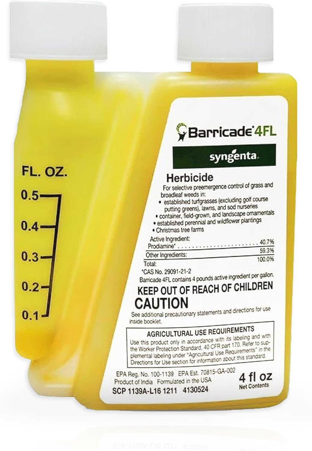 Barricade 4FL Herbicide Concentrate - Preemergent Weed Control - Long Lasting Broadleaf Weed Prevention for Lawns, Turf Grass, Ornamentals, and More, 4 Fl Oz