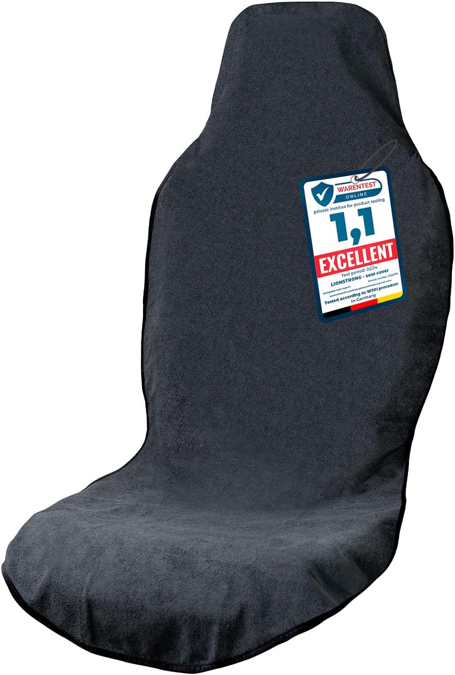 LIONSTRONG® Car Seat Covers for Cars [Waterproof] - Dirt Resistent - Washable - Car Sweat Towel Seat Cover - Universal - Microfibre
