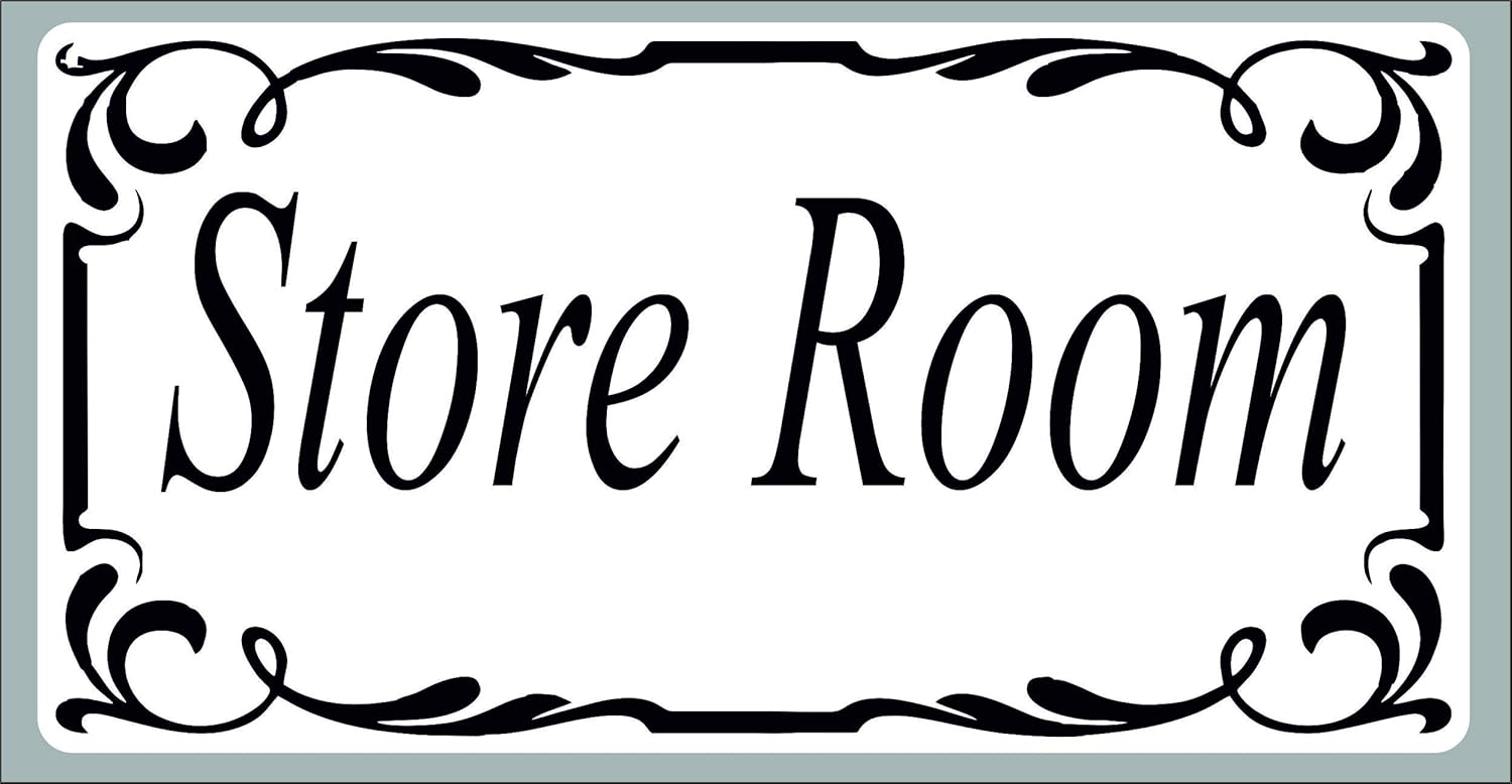 WaterShed Designs Store Room Door Sign Self Adhesive Vinyl Sticker, Decal
