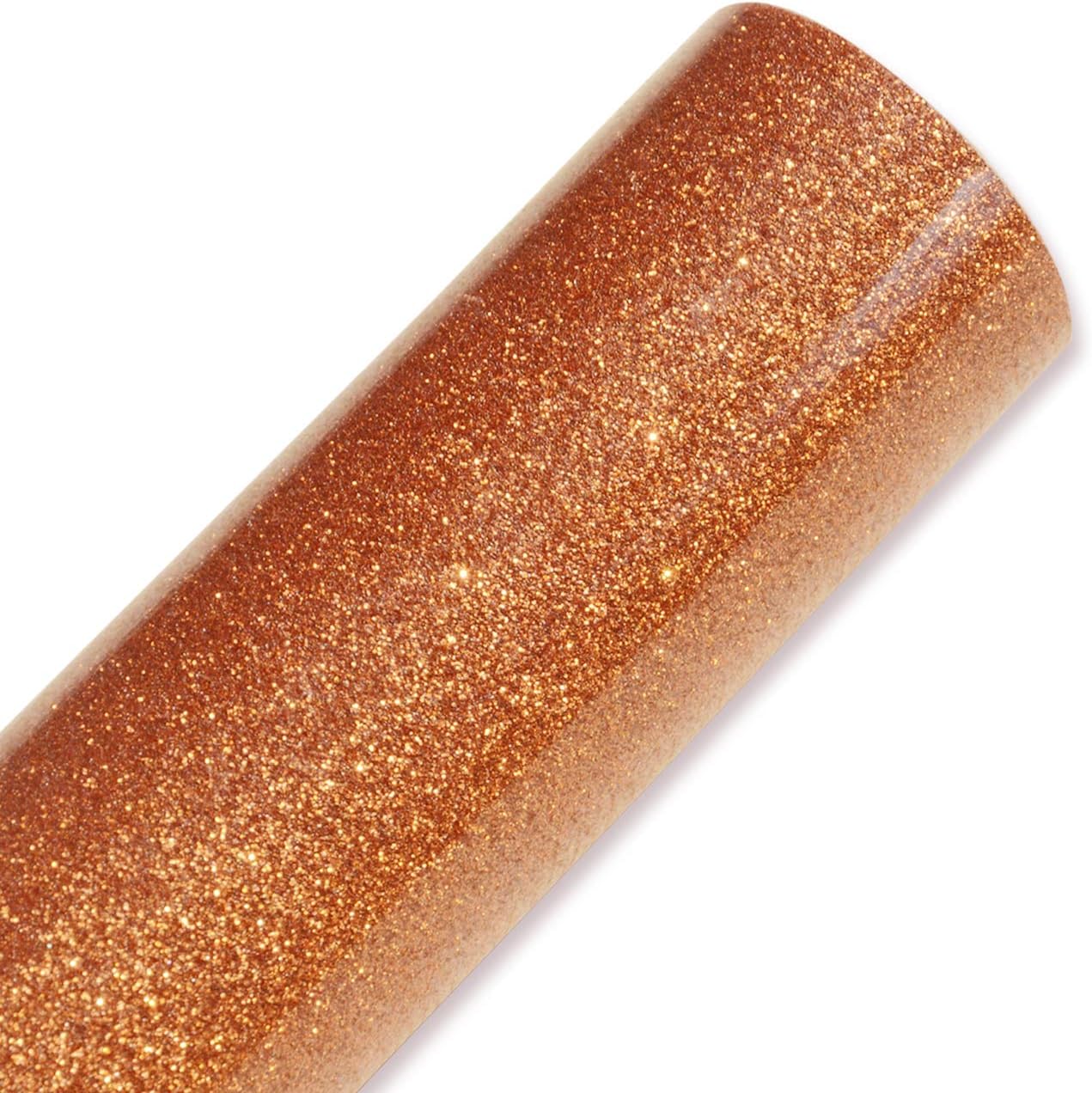 Glitter Heat Transfer Vinyl Roll 12 inch by40 inch/Sheet DIY for T-Shirt and Garment Orange