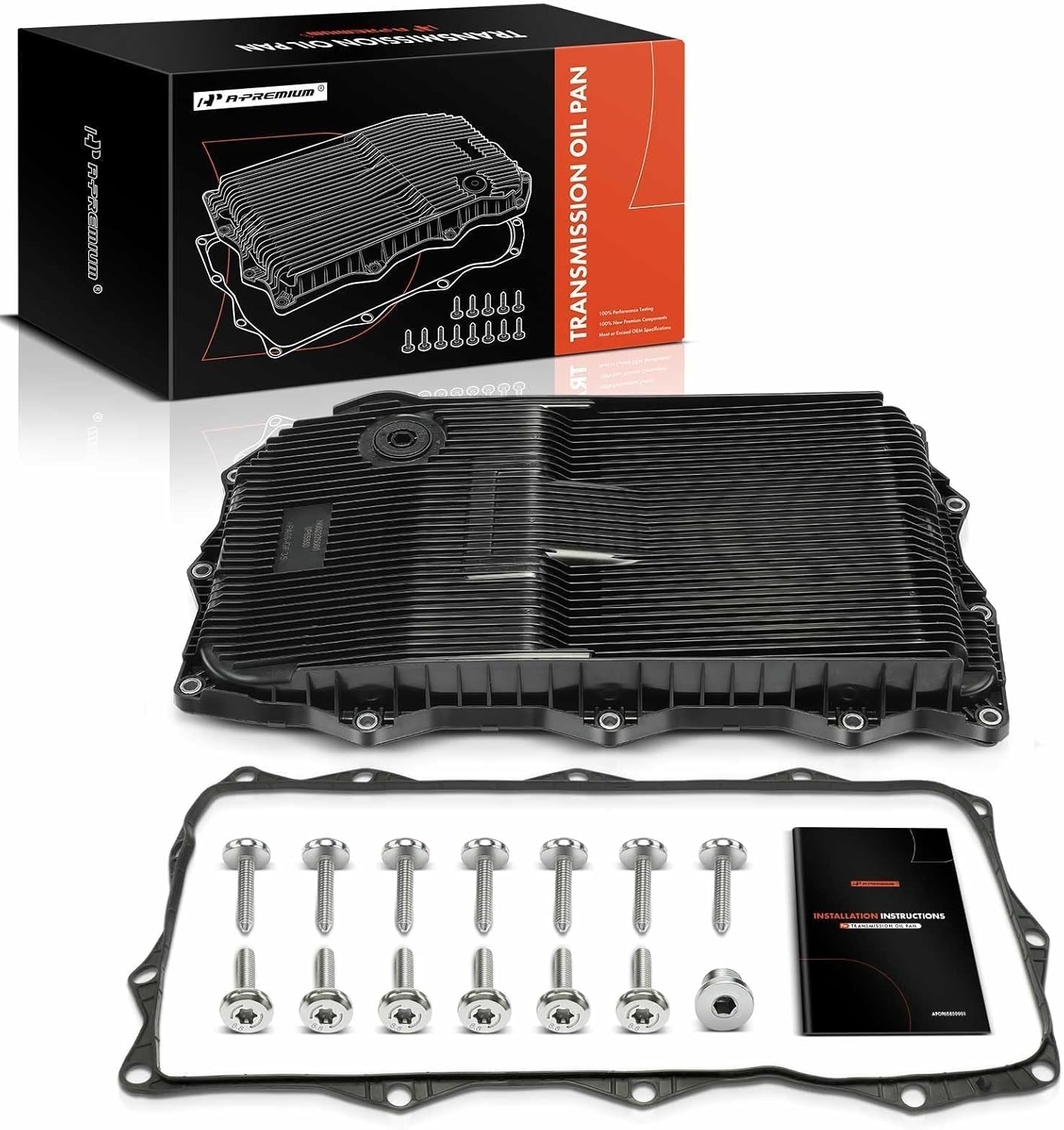 A-Premium Transmission Oil Pan with Gasket & Drain Plug Compatible with Ram 1500 2500 3500 & Jeep Grand Cherokee & Dodge Charger, Challenger, Charger & Chrysler 300, 8-Speed Automatic Transmission