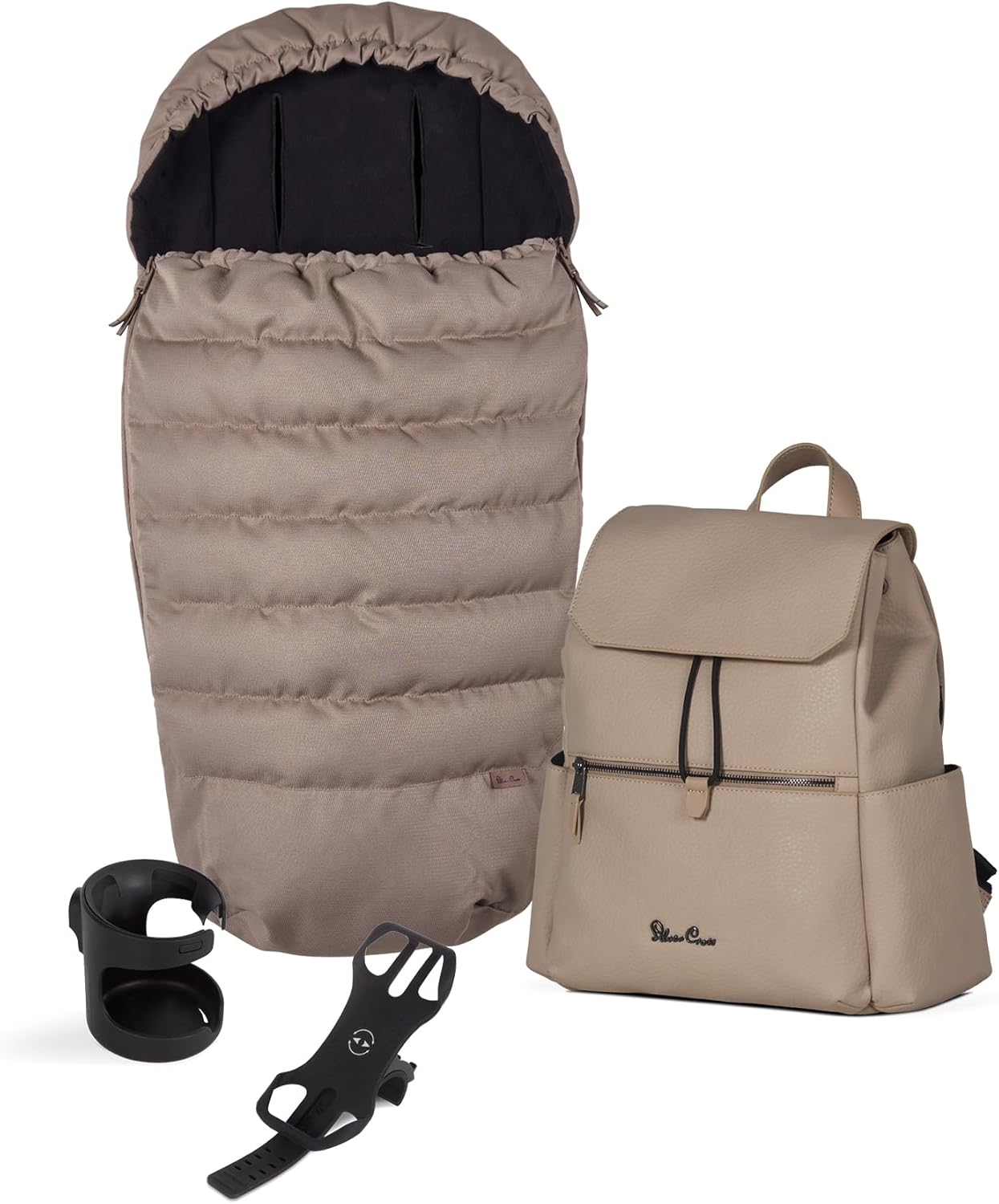 Silver Cross Dune 2/Reef 2 Accessory Pack - Footmuff, Changing Bag, Phone Holder & Cup Holder - Mocha