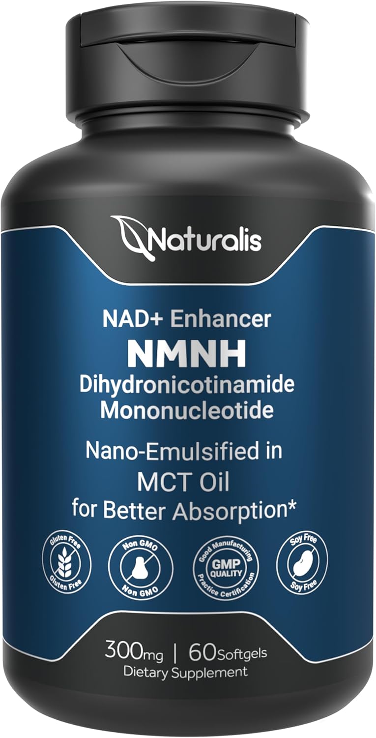 NMNH (Active NMN Alternative) Dihydronicotinamide Mononucleotide 300mg - May Better Enhance NAD+ Levels & Support - Nano Emulsified in MCT Oil for Better Absorption - 60 Softgels