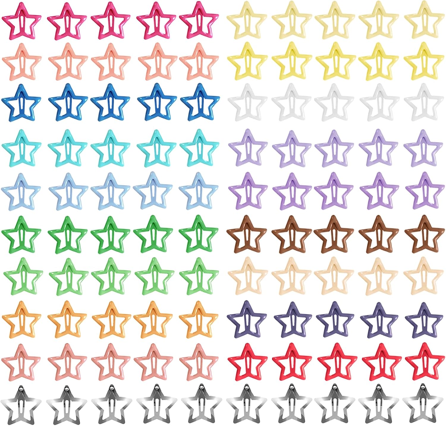 100PCS Star Hair Clips Star Clips Non-Slip Hair Clips for Girls Cute Hair Clip Hairpins Hair Accessories for Women Girls Teens