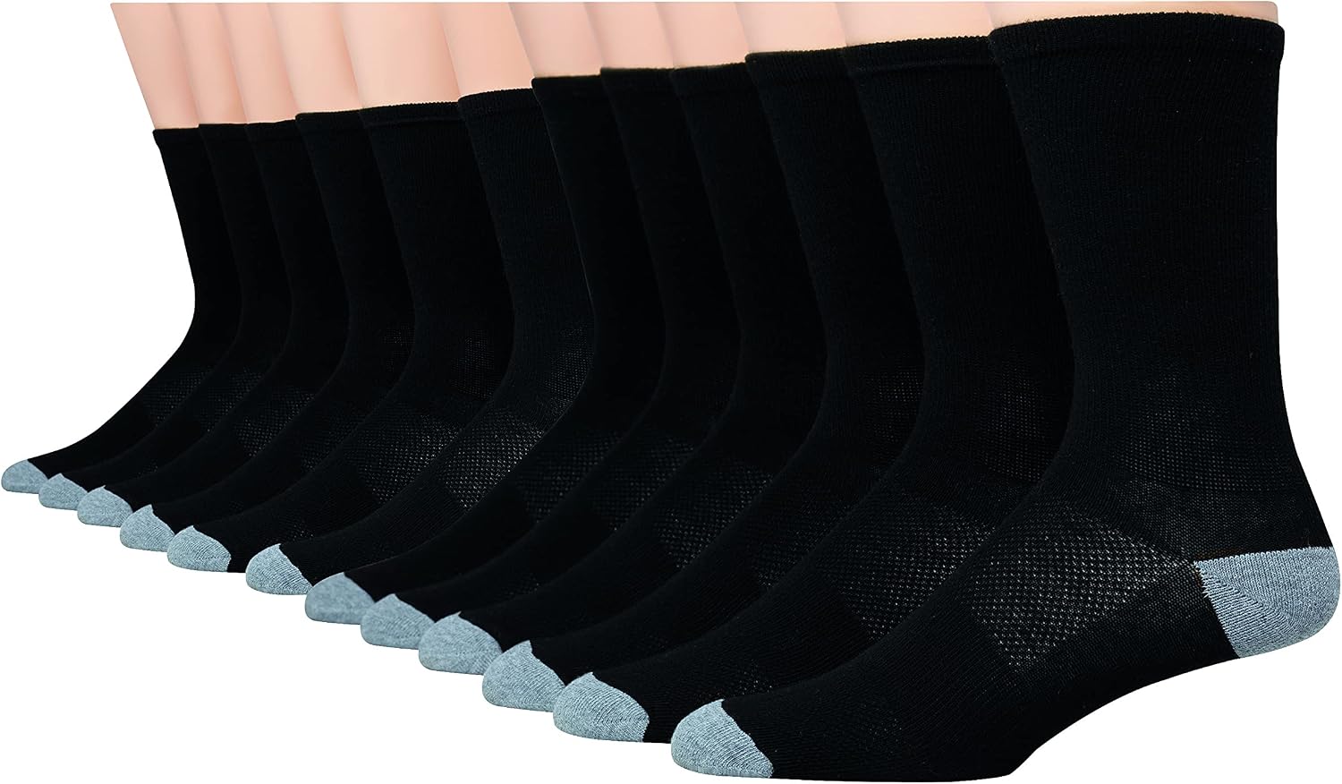 Hanes Men's Socks, Active Cool X-temp Lightweight Moisture-wicking Cushioned Ankle, Crew and No Show, 12 and 14 Pair Packs