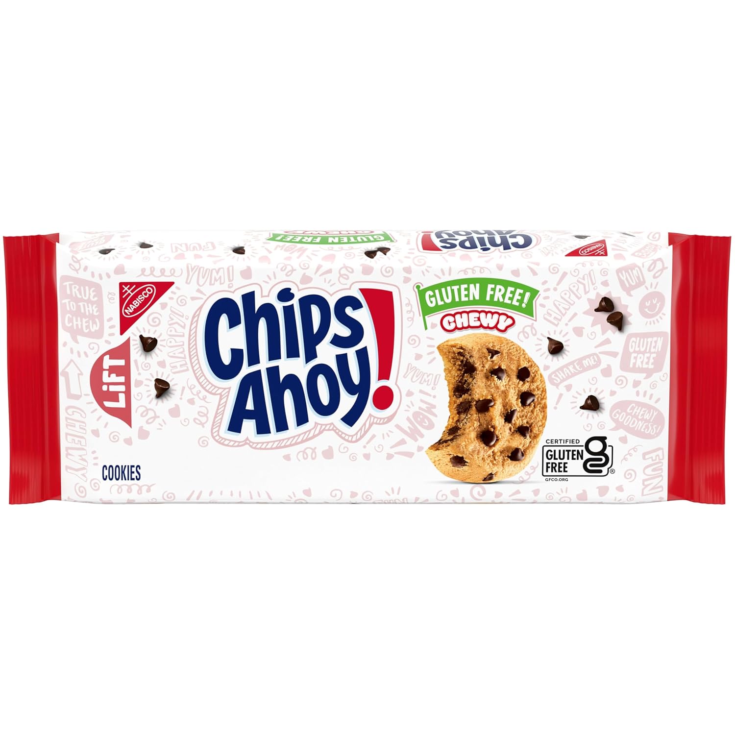 CHIPS AHOY! Chewy Gluten Free Fudgy Chocolate Chip Cookies, 9.75 oz | Certified Kosher