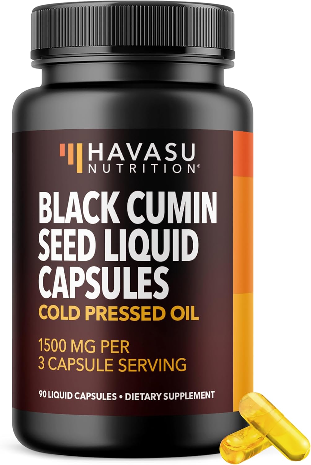 Cold Pressed Black Seed Oil Capsules - 1500mg Black Cumin Supplement for Immune Function, Digestive Support & Overall Health - Hair & Skin Superfood - Nigella Sativa - 1 Month Supply, Unflavored