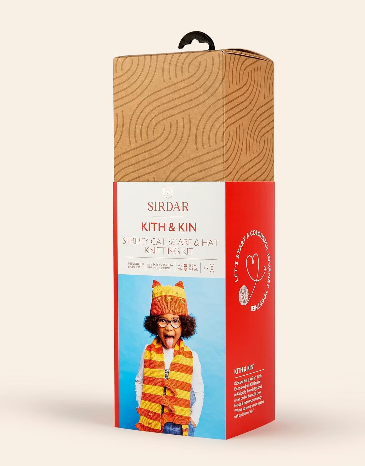 Sirdar Kith & Kin, Stripey Cat Scarf & Hat Knitting Kit