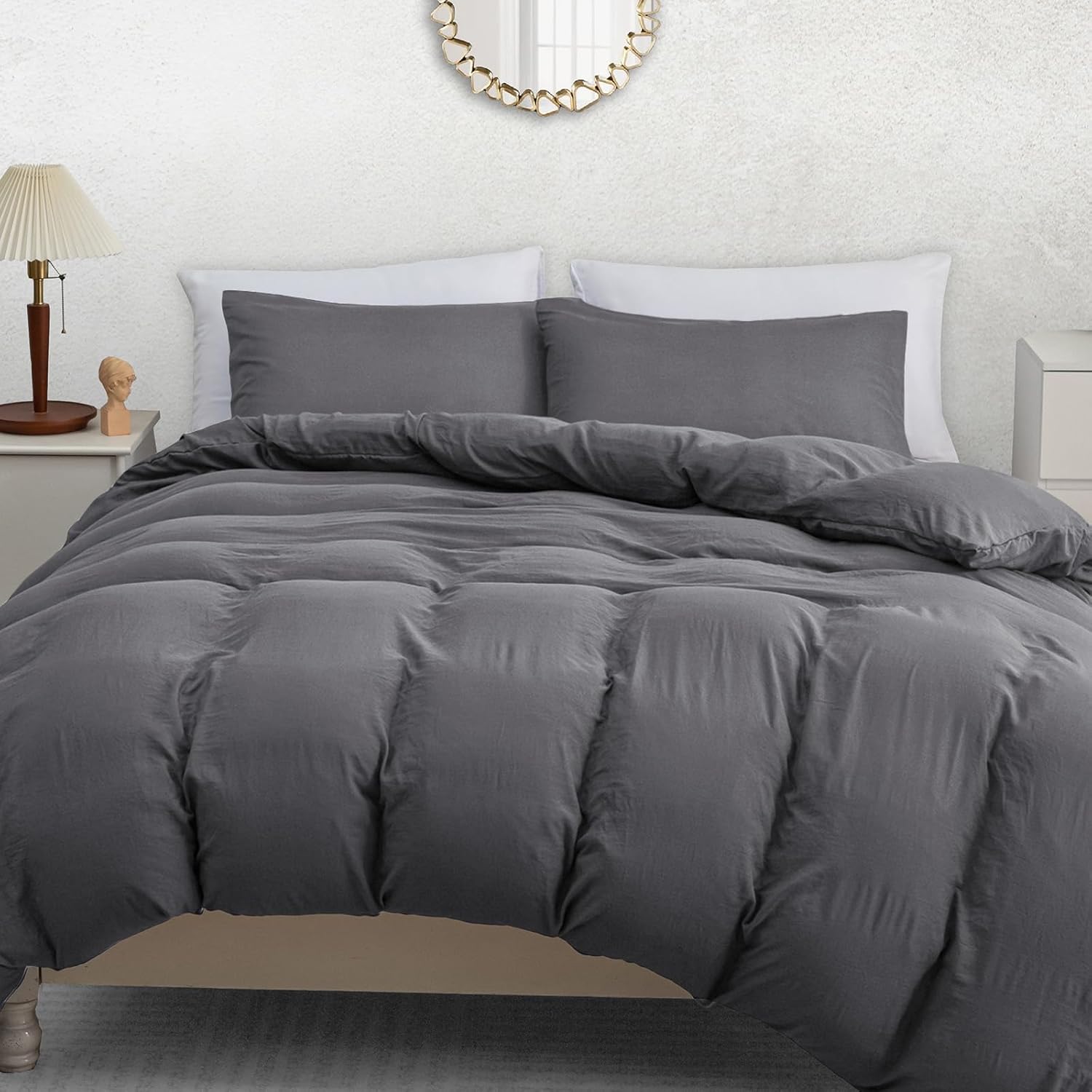 Pamposh Double Duvet Set - Pre-Washed Microfibre Bedding Set for Added Softness & Comfort - Lightweight Premium Quilt Cover Set for All Seasons With Zipper Closure
