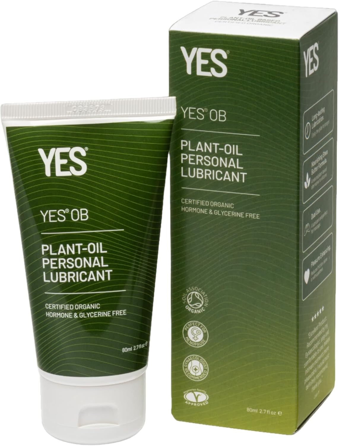 YES® OB Plant-Oil Lubricant & Massage Oil 80ml | Organic | Hormone Free