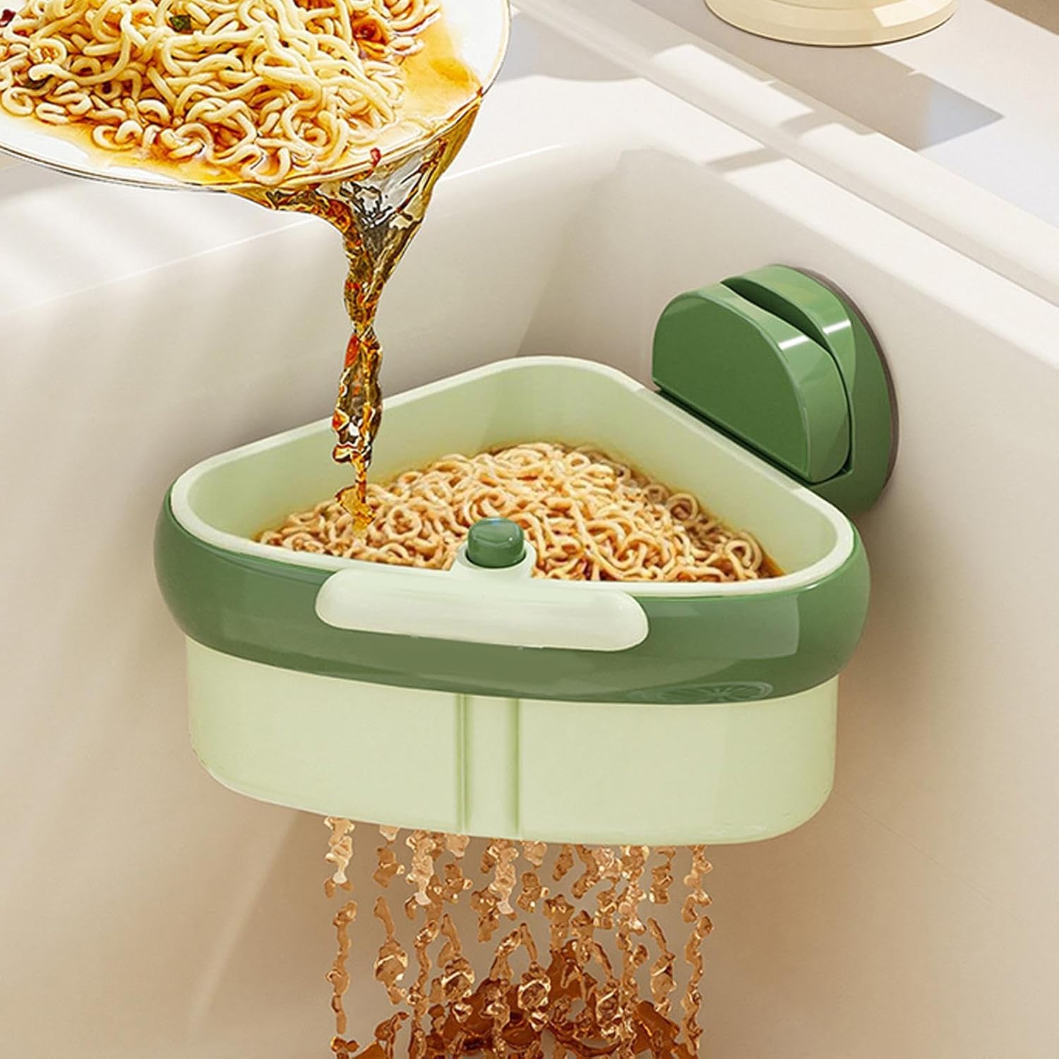 Suction Cup Sink Strainer Basket, Press Corner Sink Strainer Basket, Faucet Sponge Storage Rack,Corner Sinks Trash Catcher For Food Waste