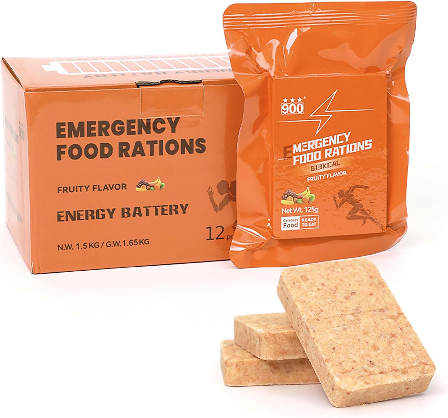 Emergency Food Bars - Fruity Hardtack, Mre Meals Military 2025, Emergency Meals Ration Bars, Camping Hiking Survival Food High Calorie Bars, 12 Count, Long Shelf Life
