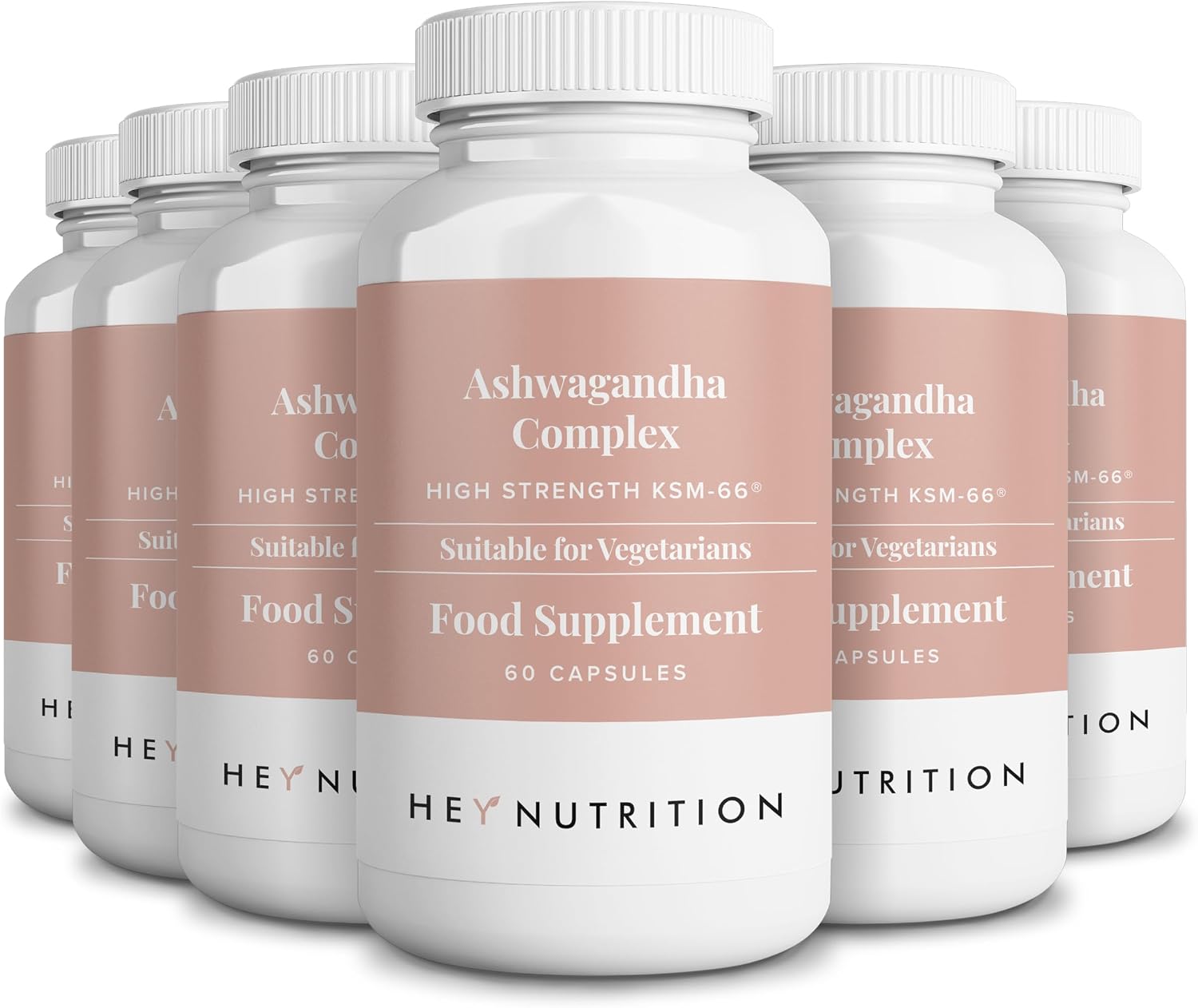 Hey Nutrition Ashwagandha Complex 9000mg Supplement - High Strength KSM-66 - Boosts Mood & Energy - Reduces Stress & Anxiety - UK Manufactured - All Natural, Non-GMO - 6 Pack - 360 Vegetarian Capsules