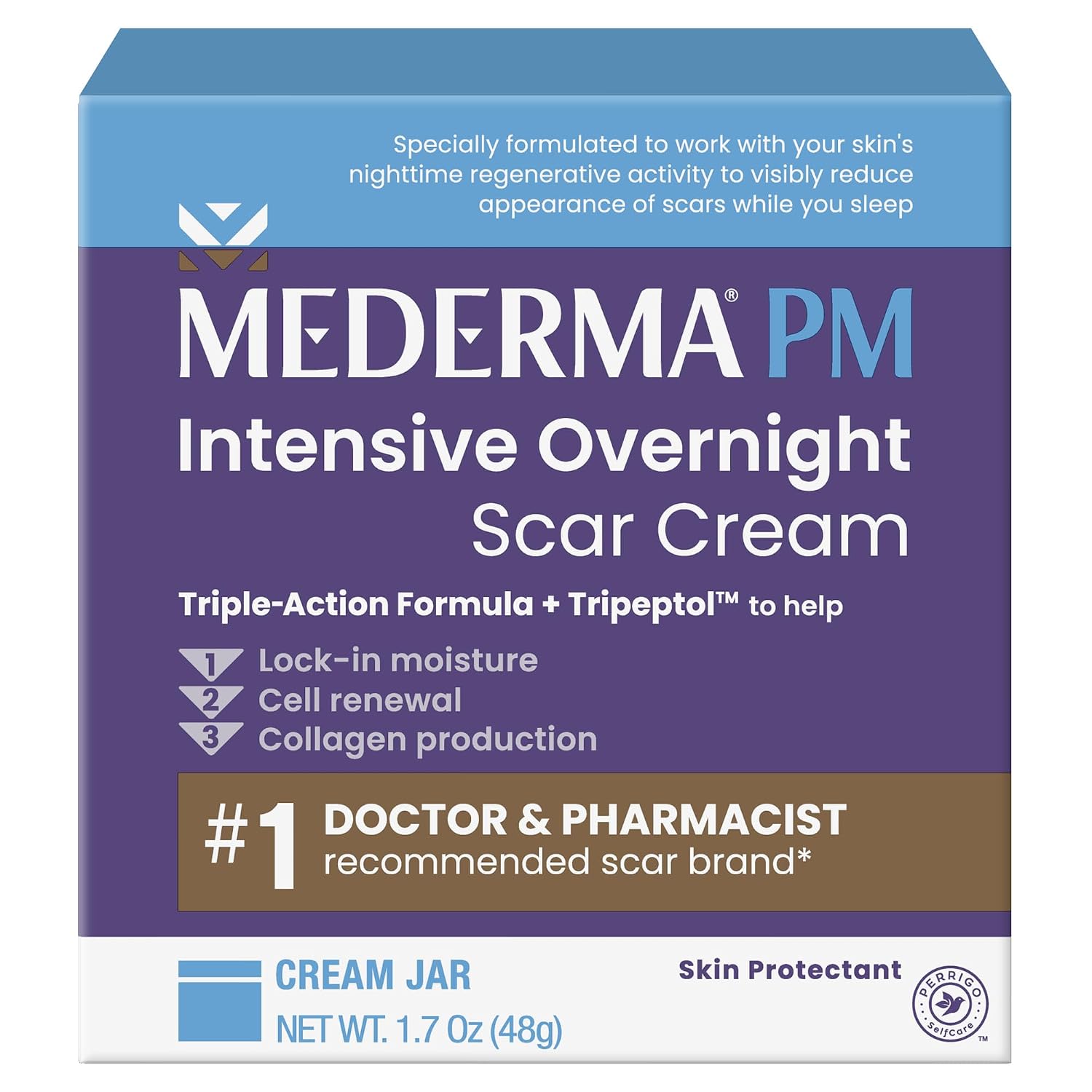 Mederma PM Intensive Overnight Scar Cream, with Tripeptol, 1.7 Oz