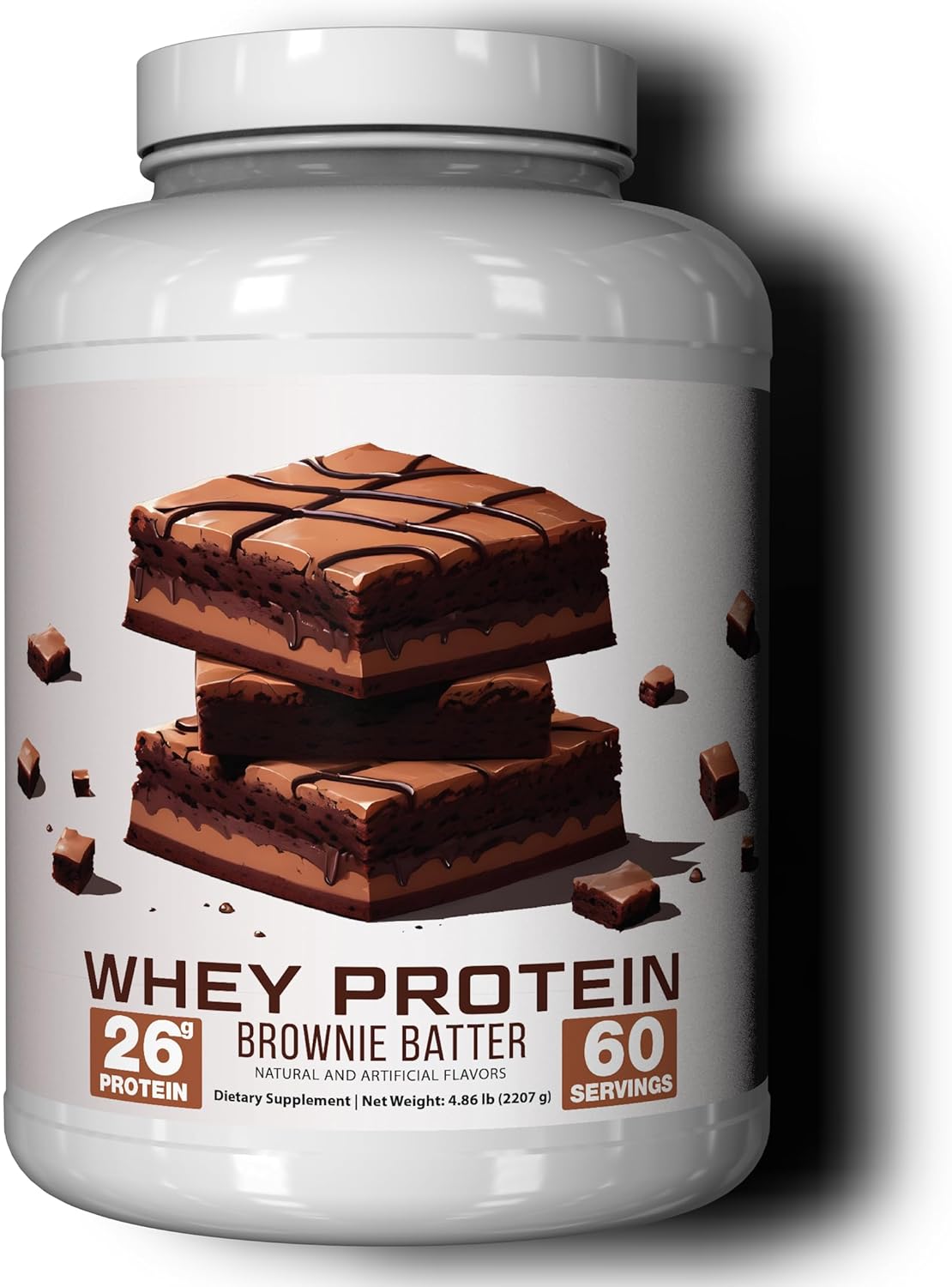 Ekkovision Protein Powder, Brownie Batter Flavor, 25 G Whey Protein per Scoop, Low Lactose, High Protein for Men & Women With Active Lifestyles, Perfect for Shakes, Smoothies, and Recipes, 60 Servings