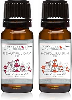 Barnhouse Blue Beautiful Day Type & Honolulu Sun Type 2 Pack Premium Grade Fragrance Oils - for Candle, Soap Making, & More - 10ML
