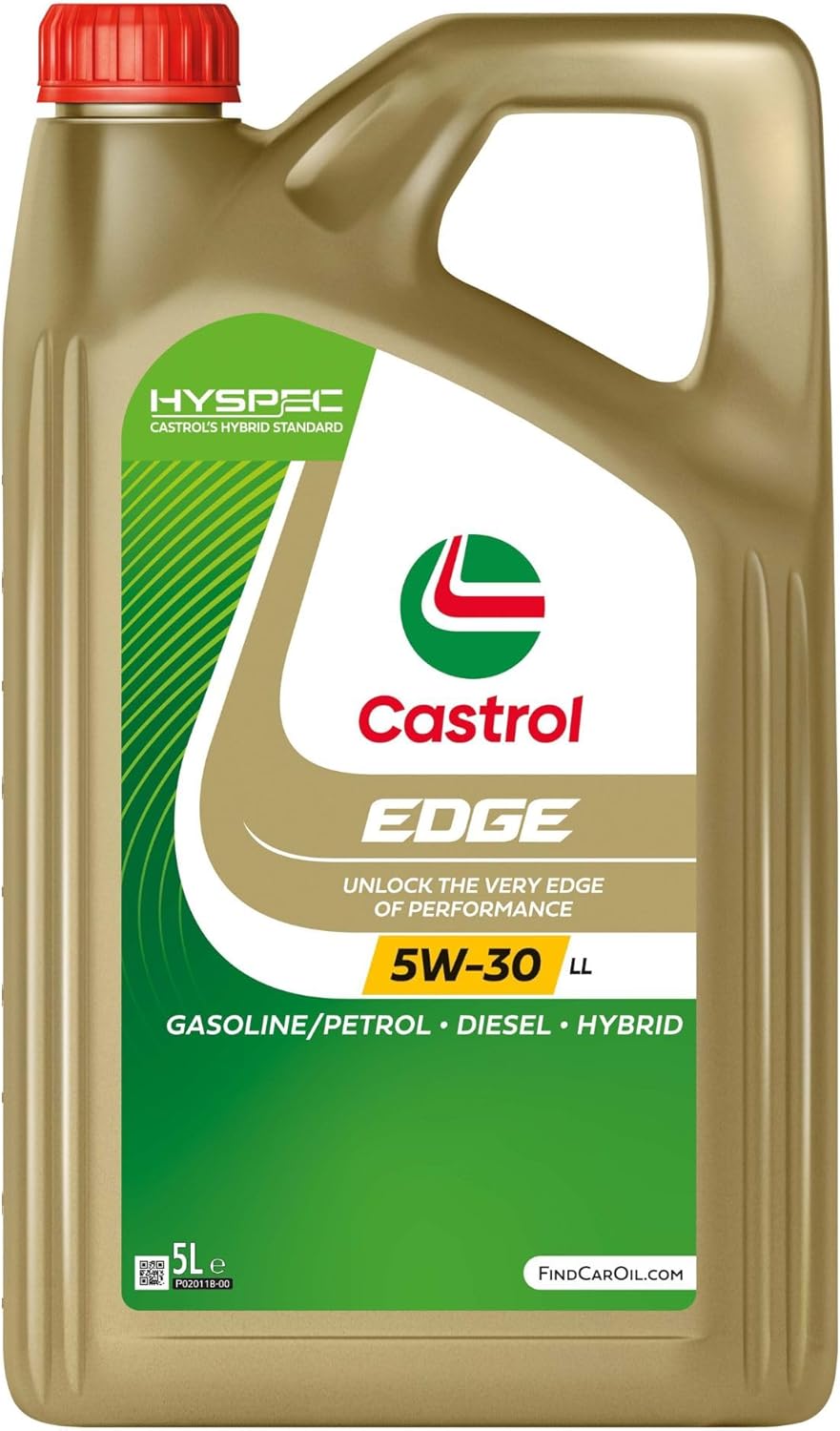 Castrol EDGE 5W-30 LL, Advanced Fully Synthetic Engine Oil, Meets ACEA C3 & API SQ Specifications, 5L