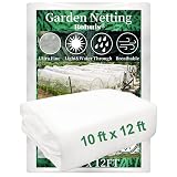 Garden Mosquito Netting for Patio, 10 ft x 12 ft Bird Bug Insect Netting Pest Barrier for Fruit Trees, Greenhouse, Large Plant Row Cover Screen for Vegetables