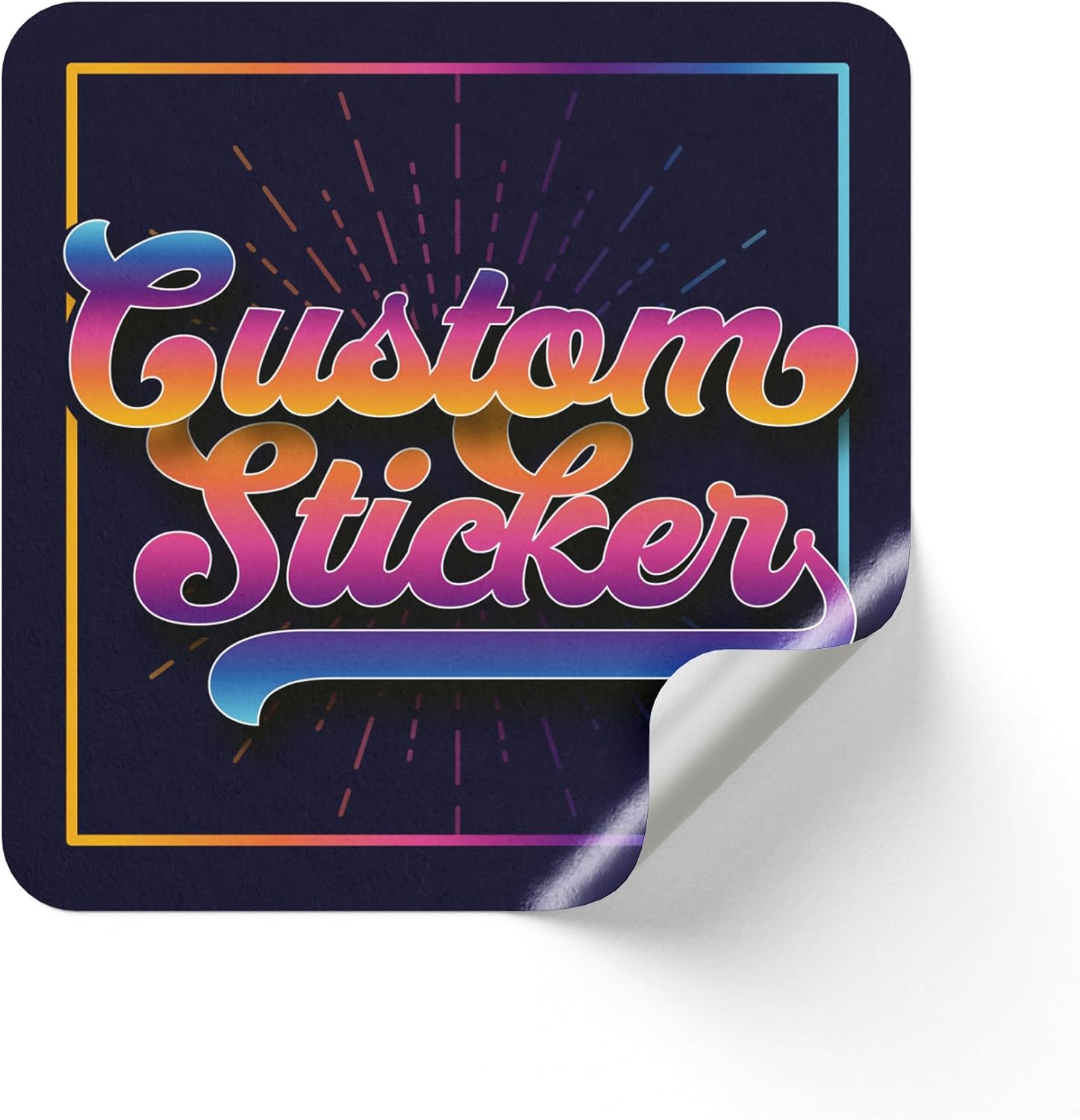 Personalised Labels Stickers Custom Company Logo Decal Circle or Square with Gloss Finish & Various Sizes 30mm 40mm 50mm 60mm Waterproof Reward Personalized Sticker Label (Square, 30mm)