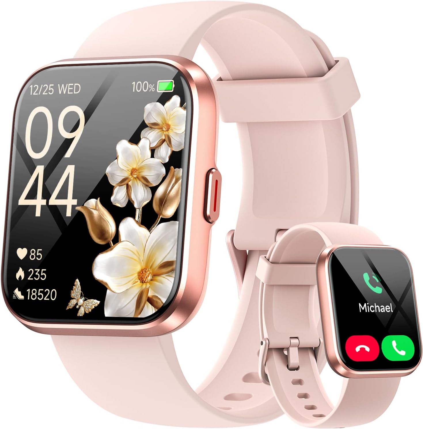 Smart Watches for Women(Answer/Make Call), 1.8" HD Ladies Smart Watch with Alexa, Fitness Tracker with SpO2 Heart Rate/Sleep Monitor/IP68 Waterproof, Step Counter Smartwatch for iPhone/Samsung/Android