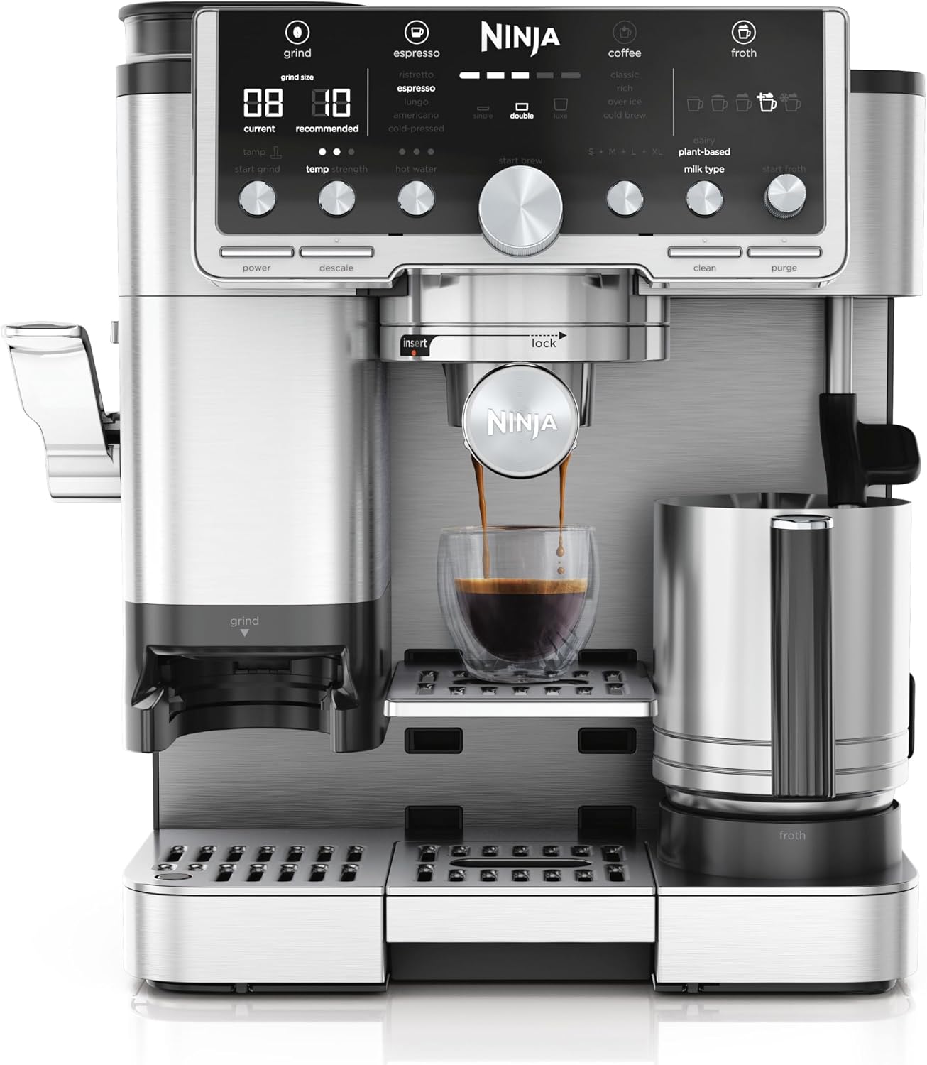 Ninja Luxe Pro 3-in-1 Coffee Machine, Silver ES701UK