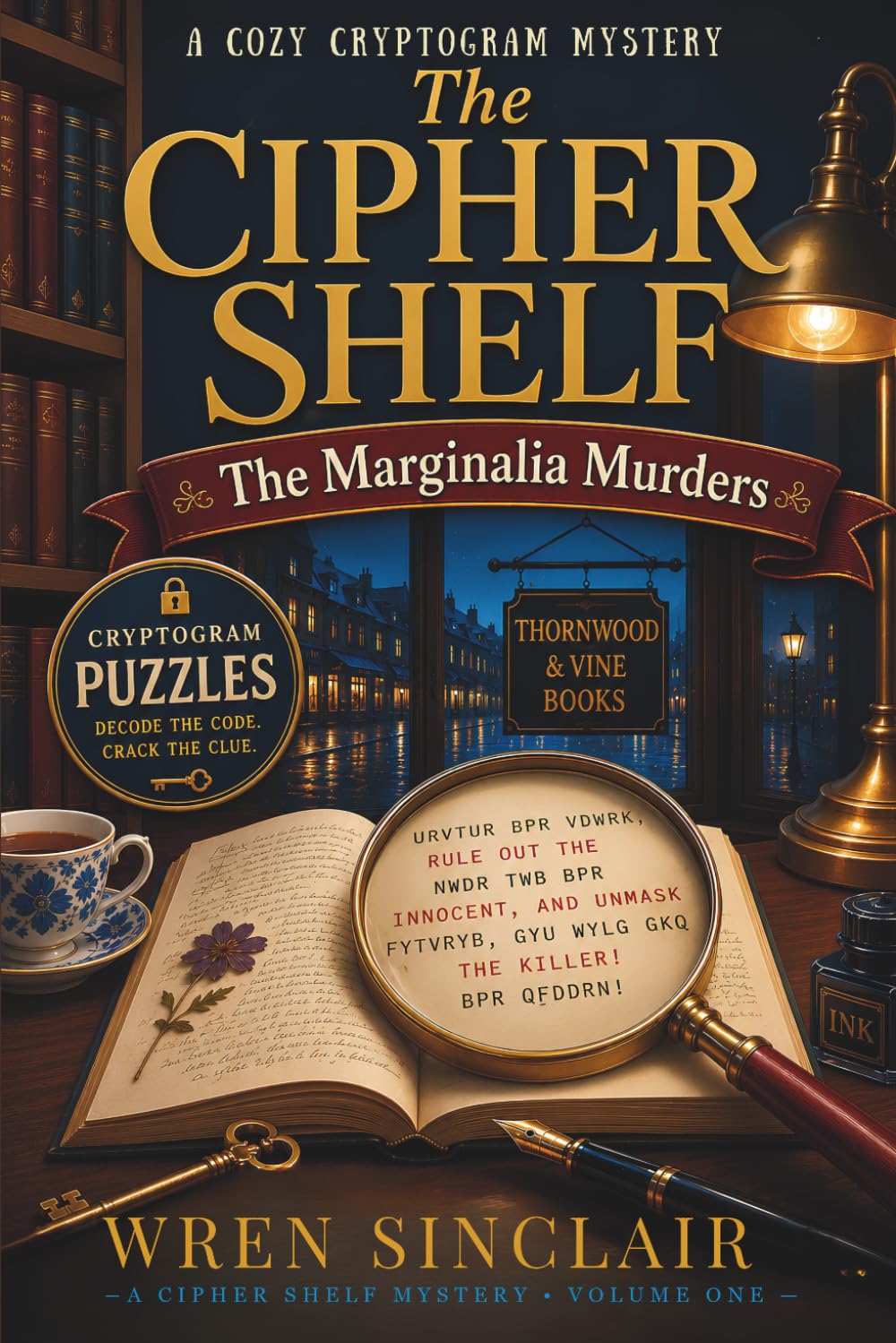 The Cipher Shelf: A Cozy Cryptogram Mystery Puzzle Book for Adults: Decode 55 Verified Ciphers, Solve the Murder & Name the Killer in this Fair-Play Whodunit Set in a Secondhand Bookshop