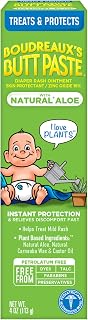 Boudreaux's Butt Paste with Natural* Aloe Diaper Rash Cream, Ointment for Baby, 4 oz Tube