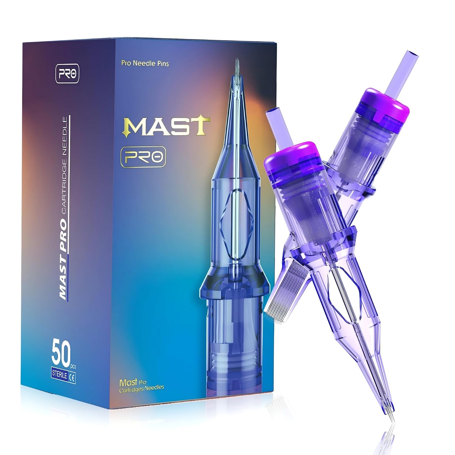 Mast Tattoo 50Pcs Pro Tattoo Cartridge Needles Assorted Mixed Size Round Liner Shader Magnum 3RL 7RL 7RS 9RM 9M with Membrane Disposable Tattoo Needles