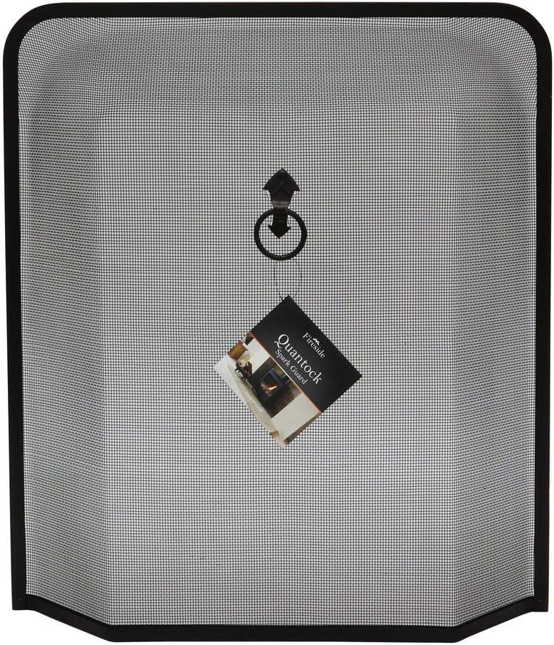 JVL Quantock Spark Fire Guard Surround Screen, Black
