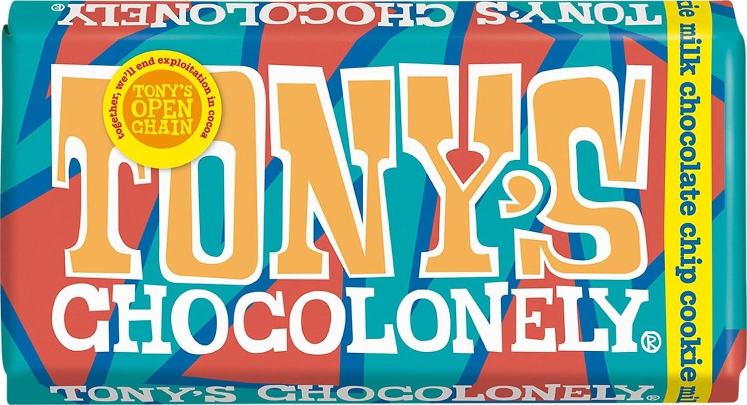 Tony's Chocolonely Milk Chocolate Chip Cookie Bar - 180g, Gift, Vegetarian - Belgian Fairtrade Chocolate