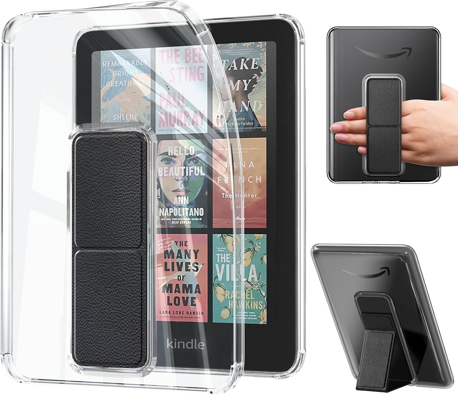 7" Case with Foldable Stand for All-New Kindle Paperwhite 12th Gen & Kindle Colorsoft Signature Edition | Ultra-Light, Scratch-Proof Kindle Cover with Left-and-Right Hand Strap, Anti-Yellowing, Clear