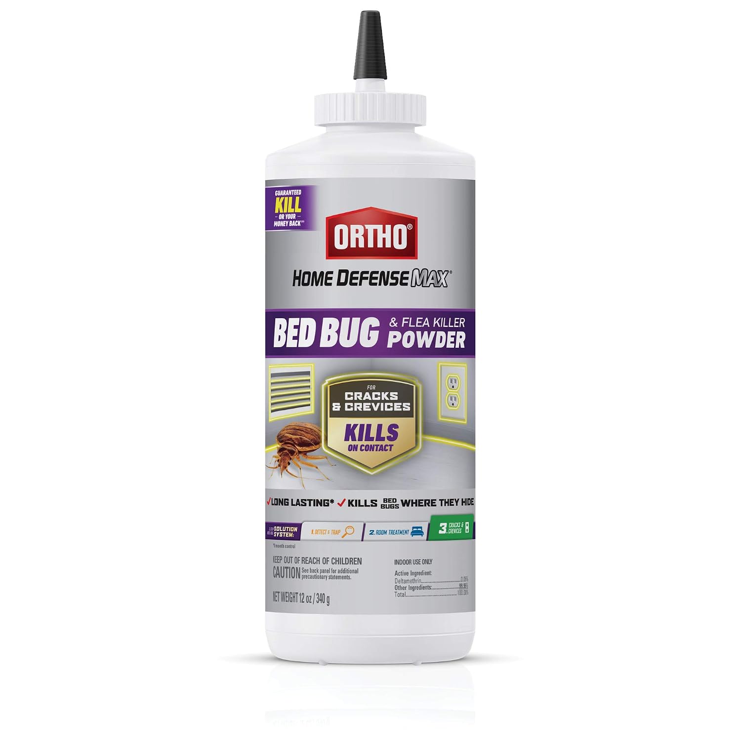 Ortho Home Defense Max Bed Bug & Flea Killer Powder, 12 oz.