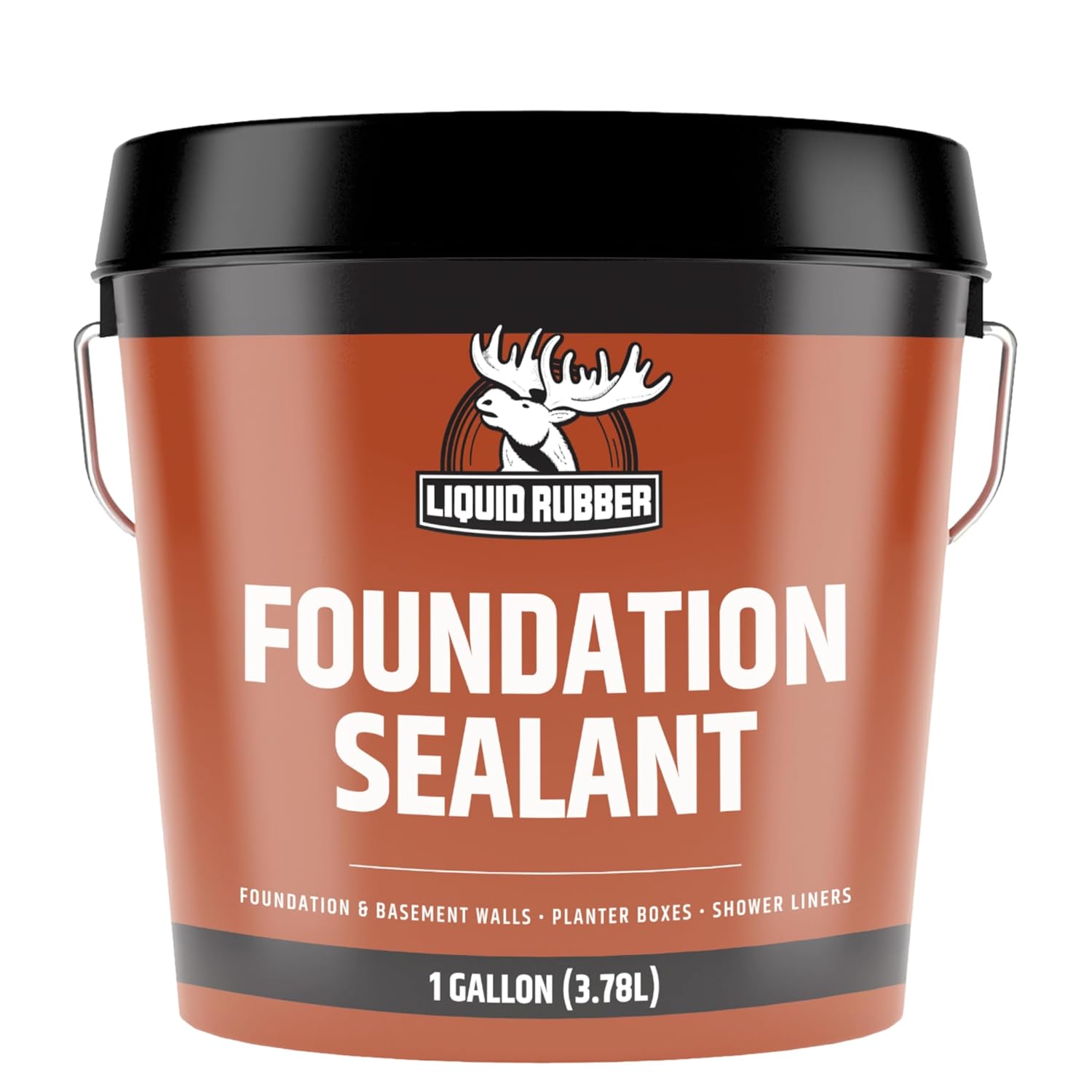 Liquid Rubber Basement and Foundation Repair Sealant - Waterproof Concrete Sealer & Crack Filler - Flexible Coating for Indoor & Outdoor Use - Waterproofing Paint - Black, 1 Gallon