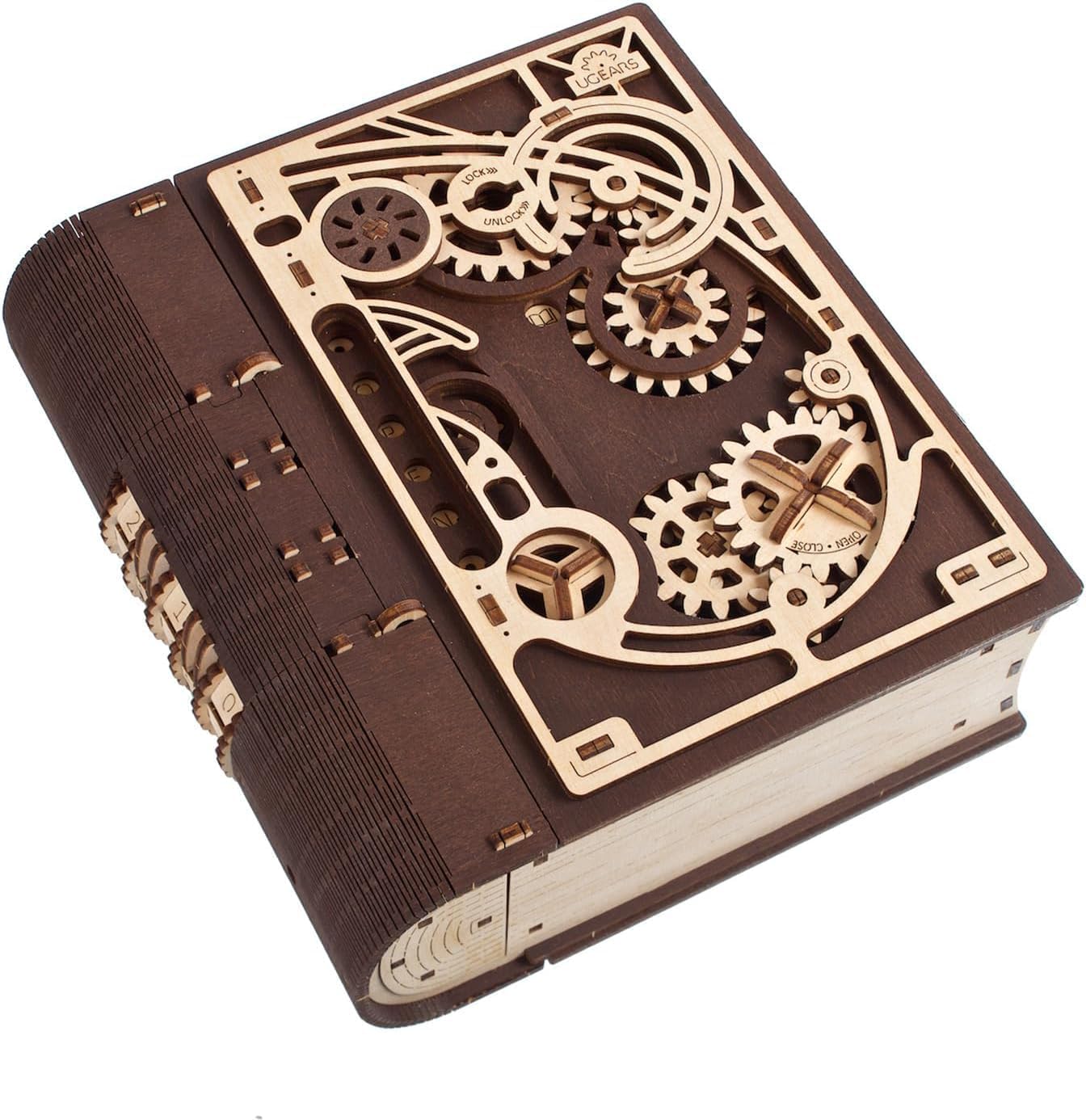 UGEARS Book of Secrets 3D Wooden Puzzles for Adults - Mechanical 3D Puzzle