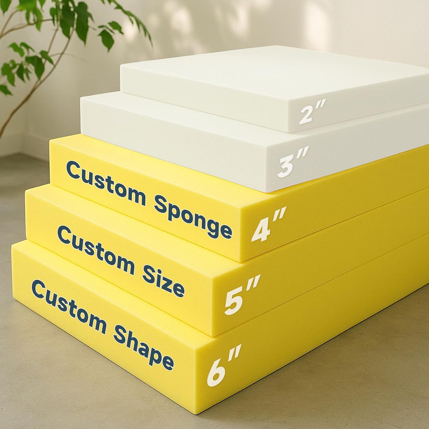 Custom Cut-to-Size Foam High Density Custom Upholstery Foam, and Couch Cushion Replacement Foam, Cushion Replacement for Chairs and Cushions and Seat Repair