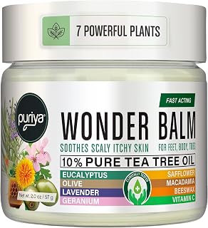 Tea Tree Oil Balm, Extra Strength, Pair Well with Jock Itch Cream, Spray, Athletes Foot, Ringworm Cream for Human, Rash Cream, Fast Acting for Dry, Itchy Skin, Plant Powered Wonder Balm