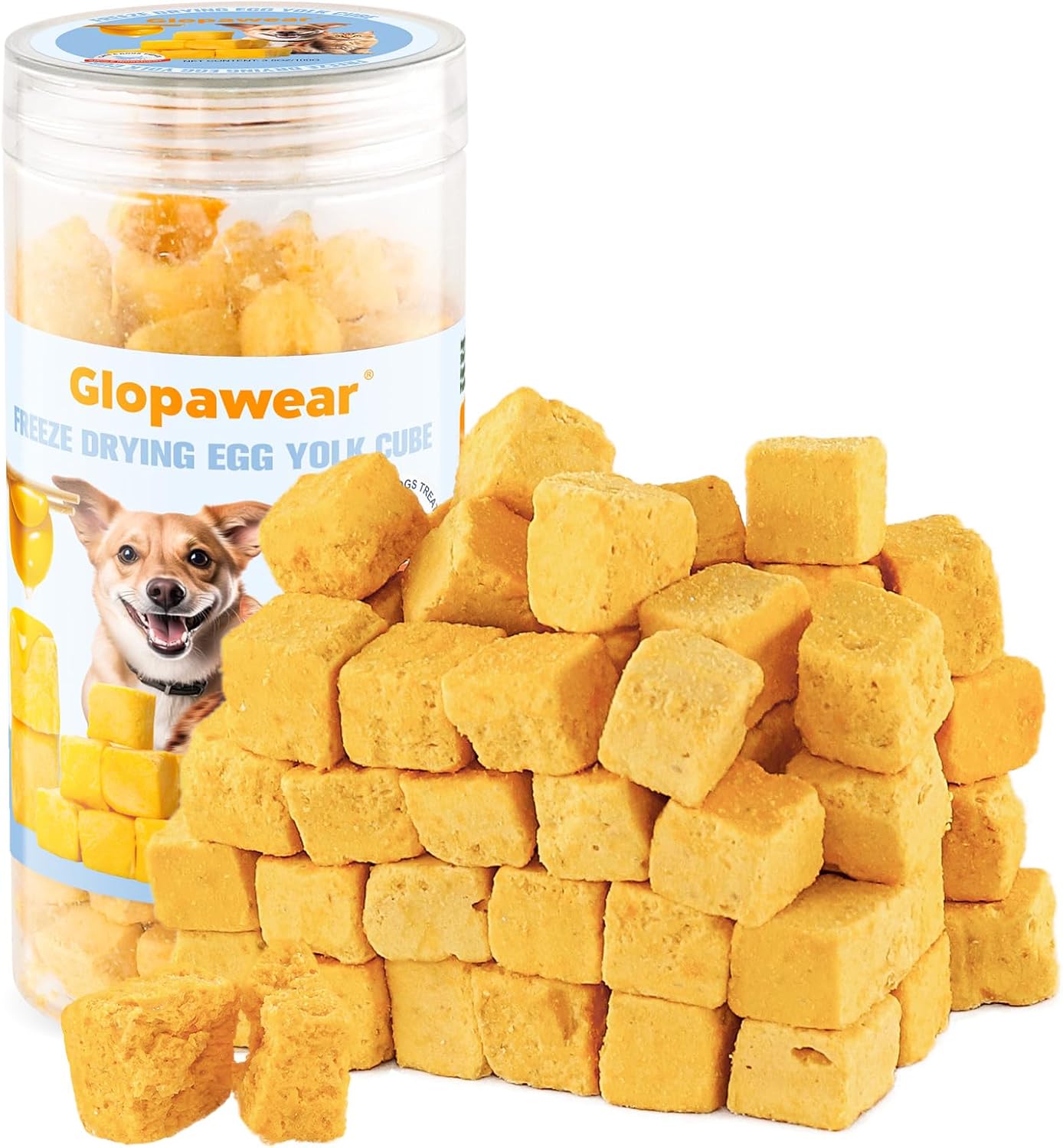 Freeze-Dried Egg Yolk Treats – Pure Single-Ingredient Protein Snacks, Supports Skin & Coat Health – Healthy Crunchy Rewards for Cats & Dogs, Perfect for Training
