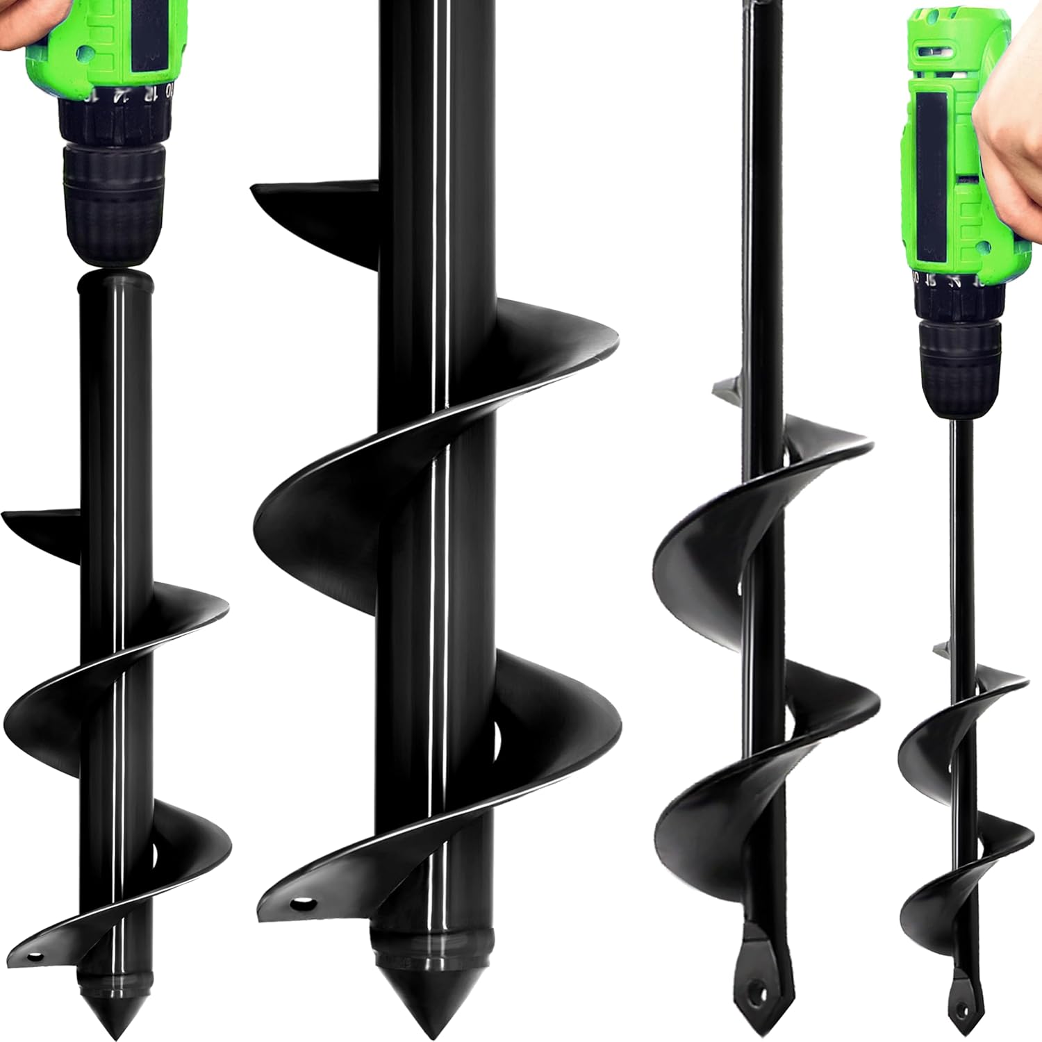 Auger Post Hole Digger 4x22cm 8x30cm,Auger Drill Bit for Bulb Planter,Garden Auger Spiral Drill Bit,Bulb Planting Auger,Garden Bulb Planter Tools
