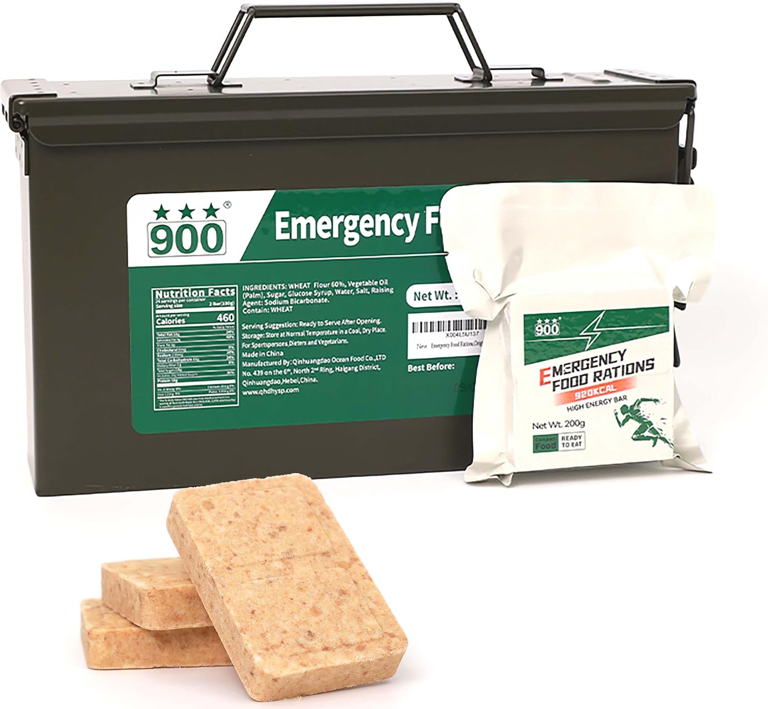 Emergency Food Rations, 20 Year Shelf Life High Energy Biscuits, 12 Packs